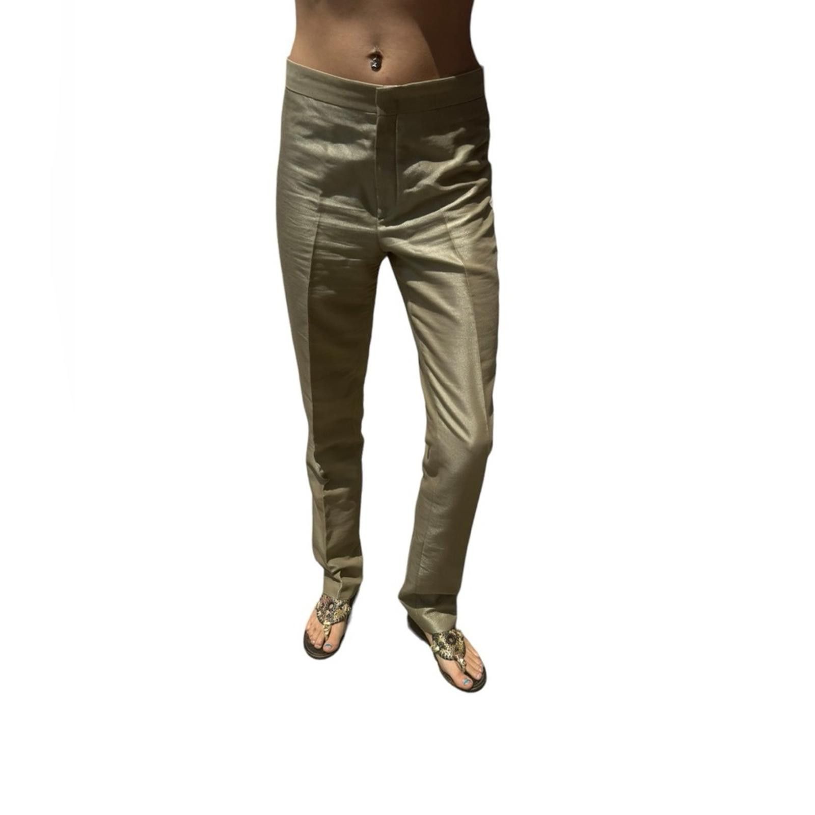 Gucci Gucci Women’s Antique Gold Straight-Leg Trousers Size 4 Size 28" / US 6 / IT 42 - 5 Thumbnail