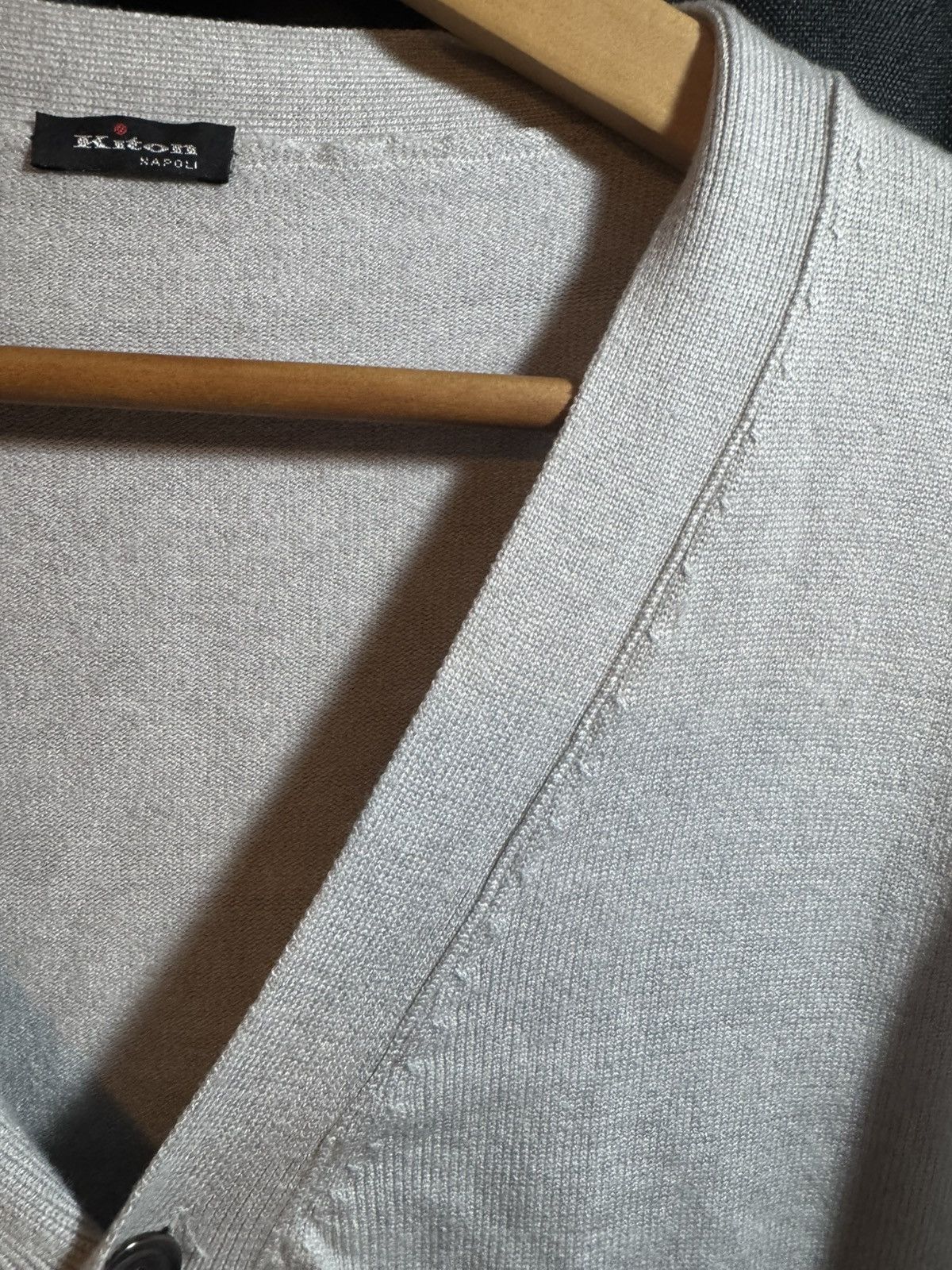 Kiton Kiton Napoli Men’s Cardigan Sweater Grey Cashmere Size XL Size US L / EU 52-54 / 3 - 4 Thumbnail