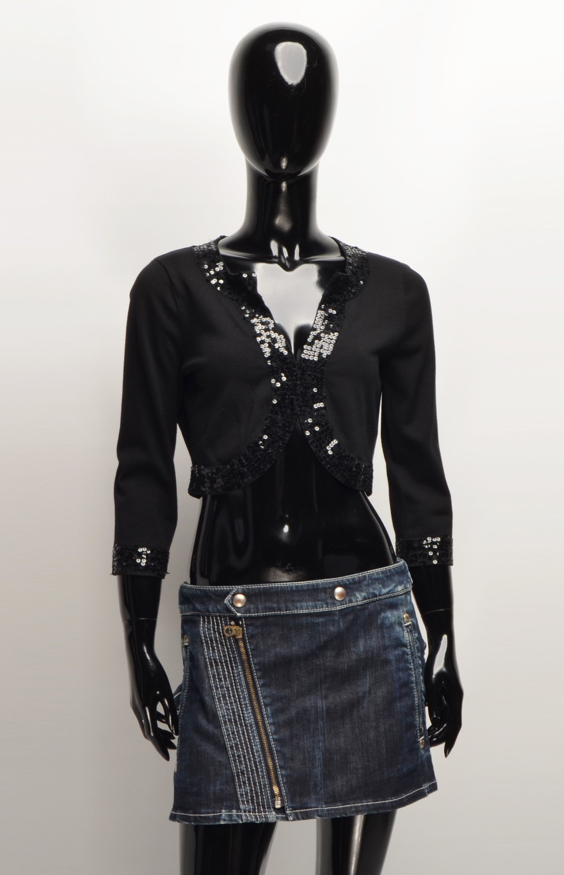Roberto Cavalli Roberto Cavalli Silk Cropped Bolero Top Size S / US 4 / IT 40 - 1 Thumbnail