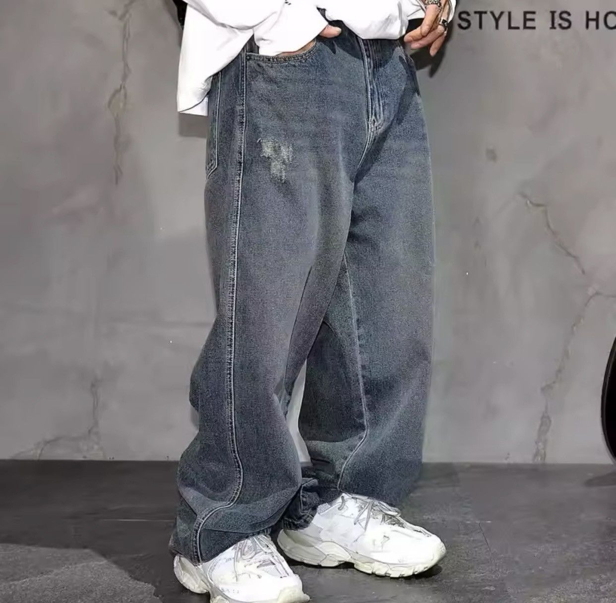 Japanese Brand × Vintage High Quality Hip Hop Stacked Baggy Jeans Size US 32 / EU 48 - 4 Thumbnail