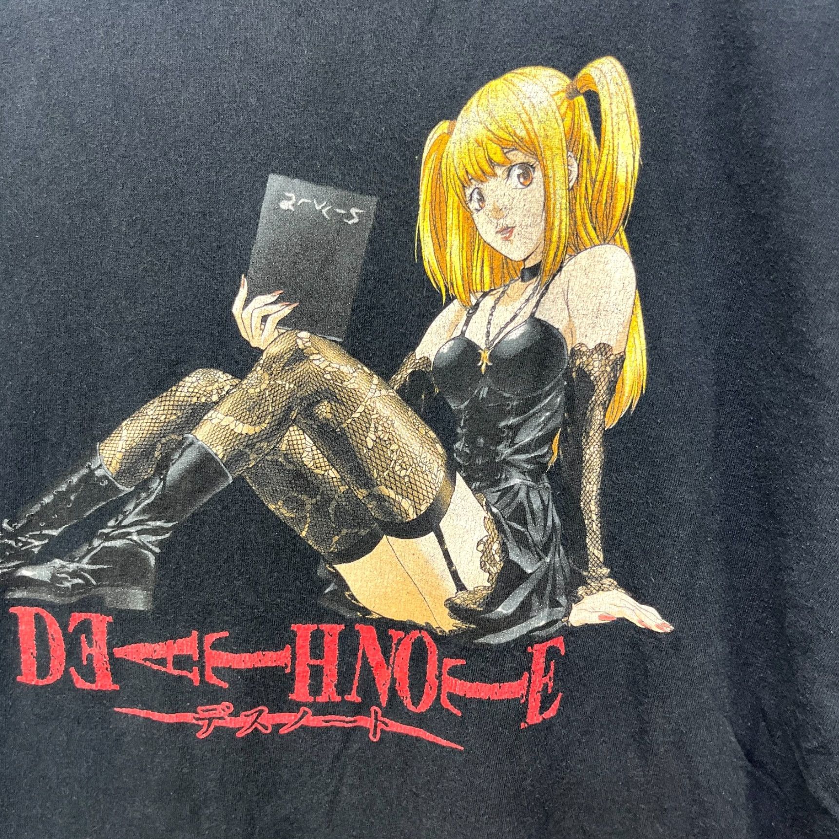 Vintage VINTAGE Death Note Misa Amane Hot Girl Shirt Large Men Black Cotton Logo T-Shirt Short Sleeve Crew Neck 90s? Size US L / EU 52-54 / 3 - 3 Thumbnail