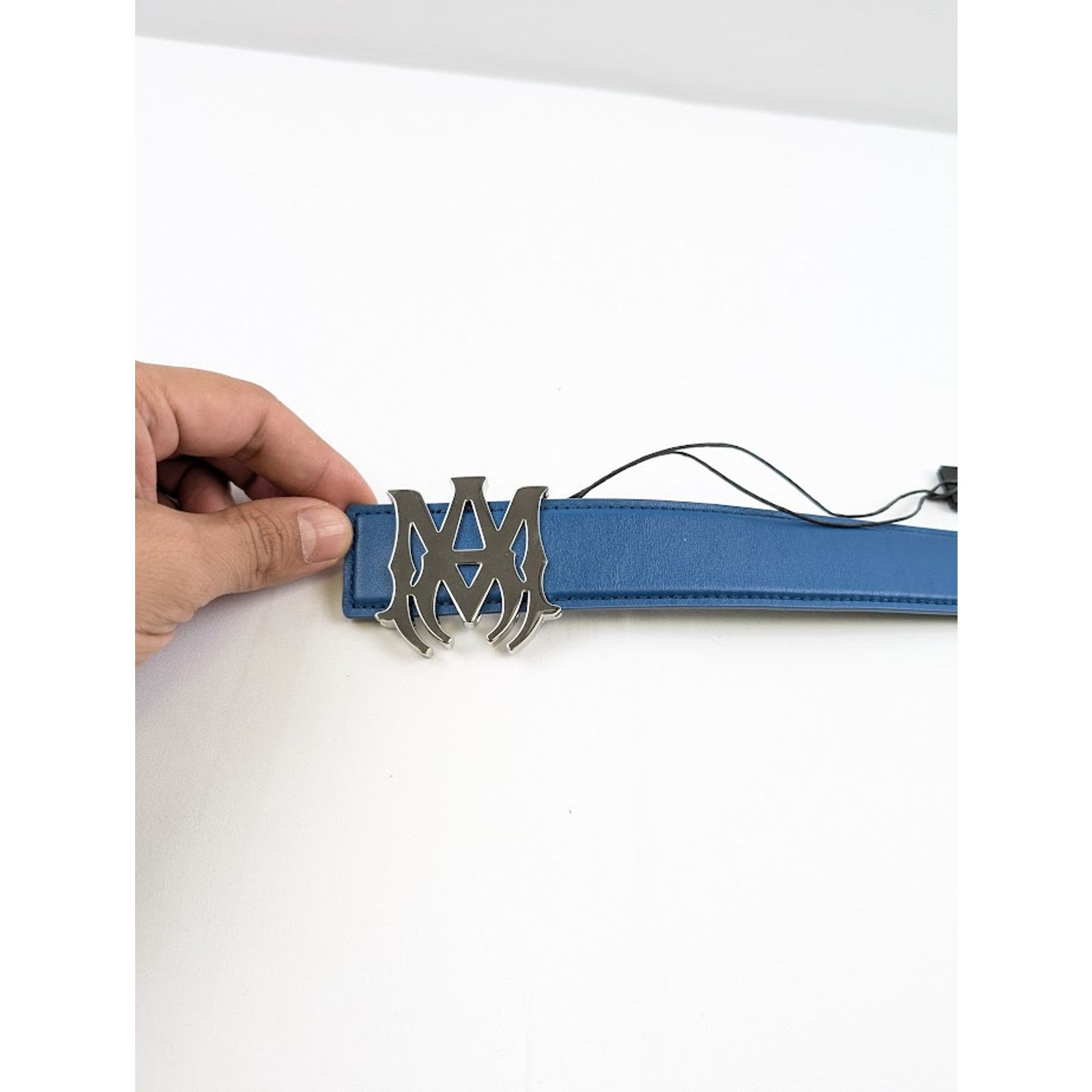 Amiri o1rshd1 Size: 95 / Nappa Belt in Blue Size 36 - 11 Thumbnail