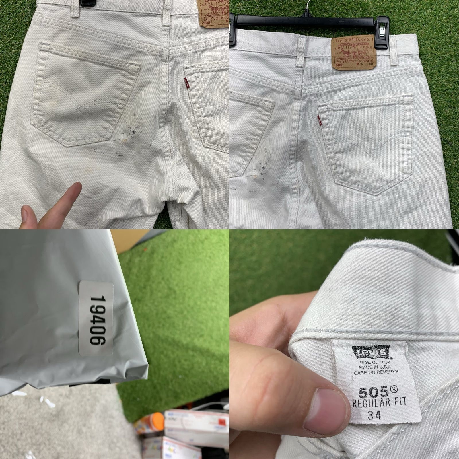 Levi's VINTAGE Levi's 505 Jean Shorts Men 34 Denim Jorts Light Wash 90s Baggy Bermuda Casual Pockets 5-Pocket Levi Strauss White Denim Shorts Men Size US 34 / EU 50 - 8 Thumbnail