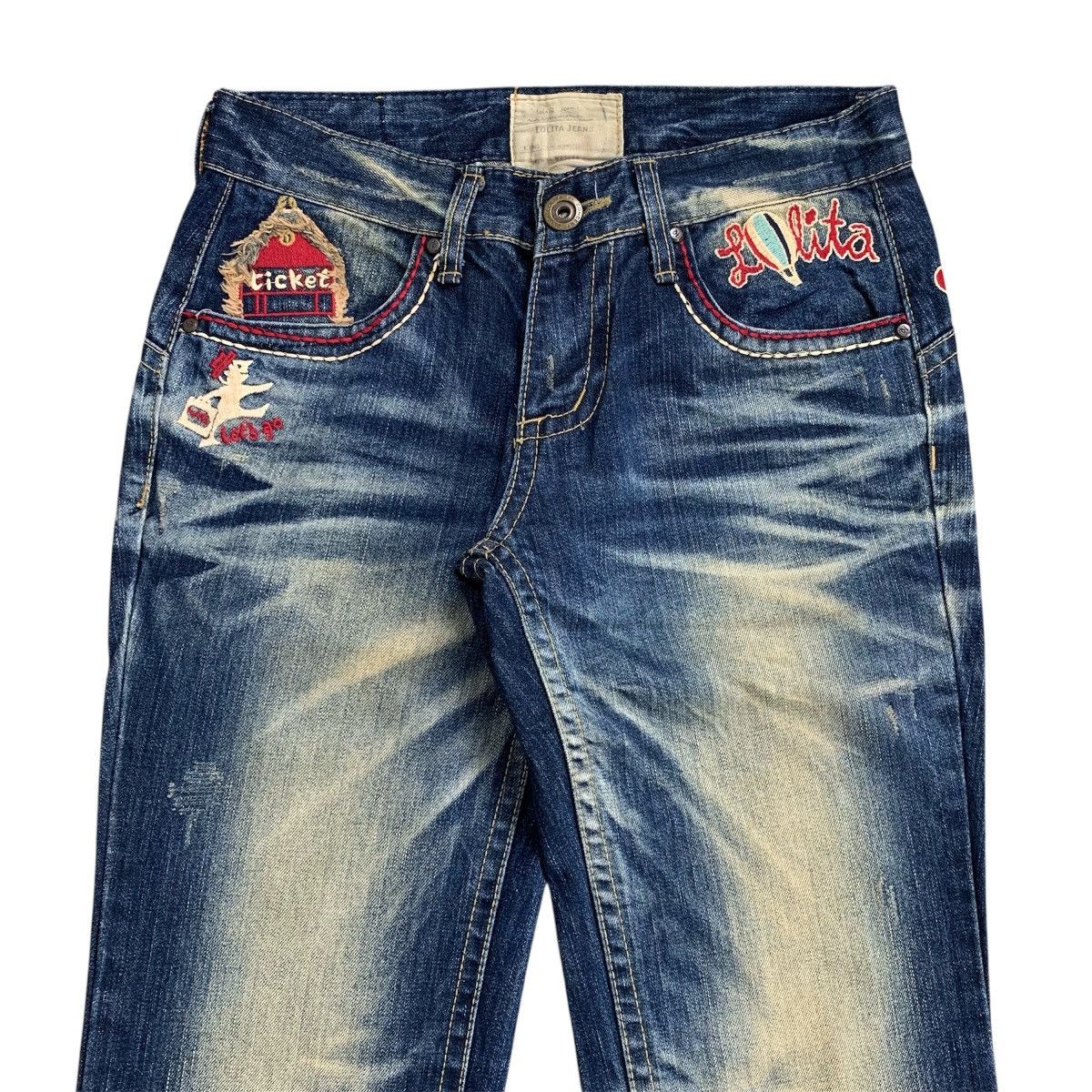 Japanese Brand Lolita Yoshitomo Nara Exotic Faded Distressed Pants Size US 31 - 3 Thumbnail