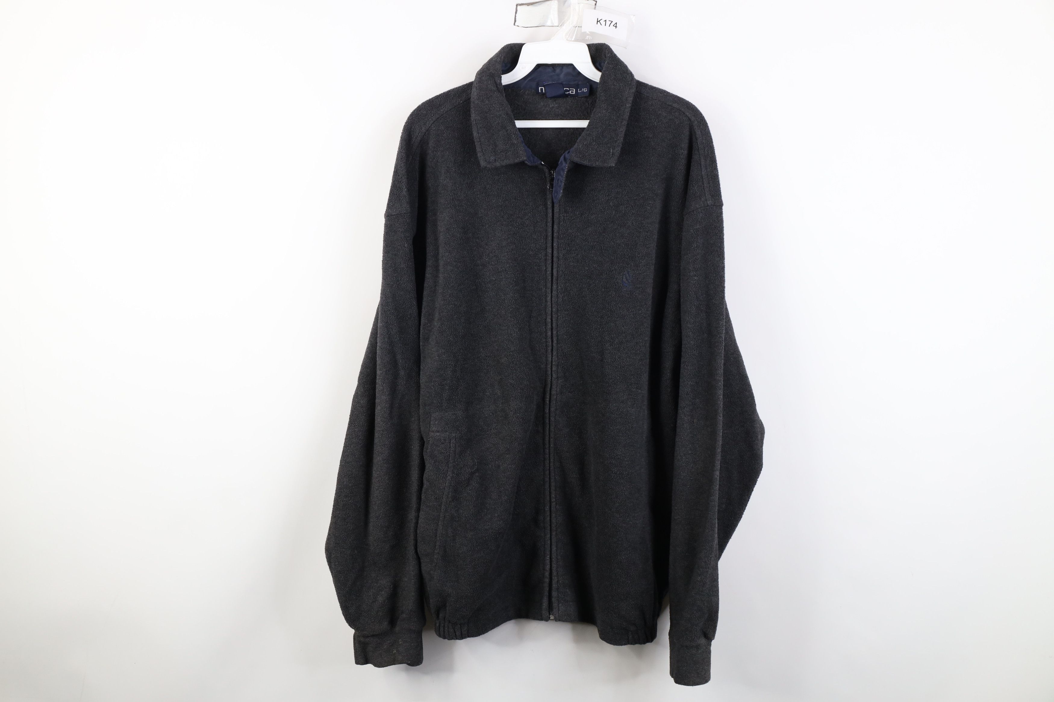 Nautica Vintage 90s Nautica Full Zip Fleece Bomber Jacket Gray Size US L / EU 52-54 / 3 - 1 Thumbnail