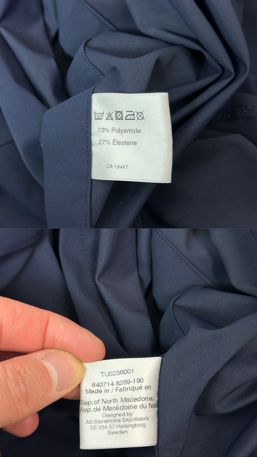 Strenstroms Stenstroms Slimline Short Sleeve Navy Men’s Button-up Shirt Size US XL / EU 56 / 4 - 8 Thumbnail