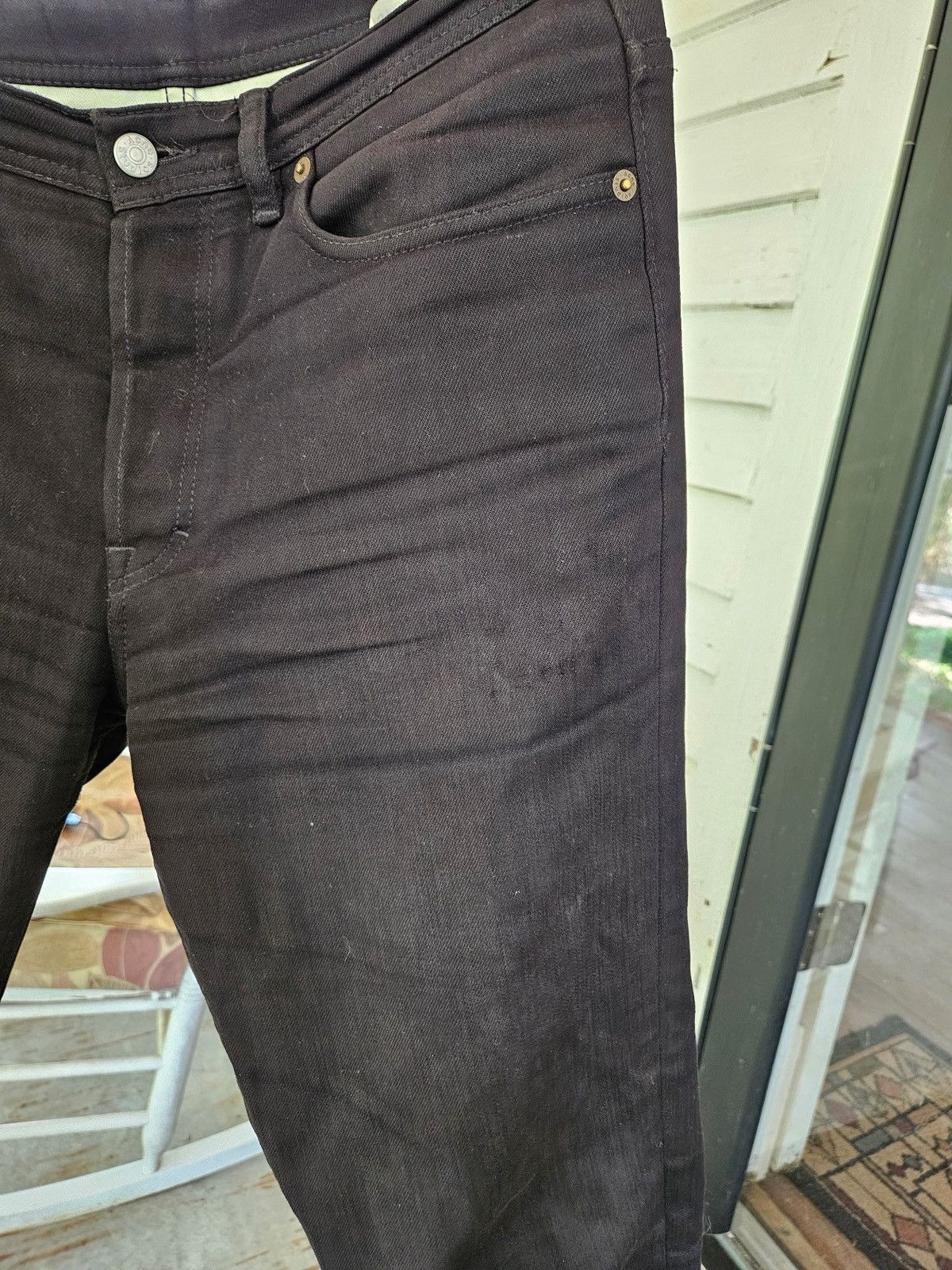 Acne Studios River Stay Black Back Patch Denim Jeans Size US 30 / EU 46 - 4 Thumbnail