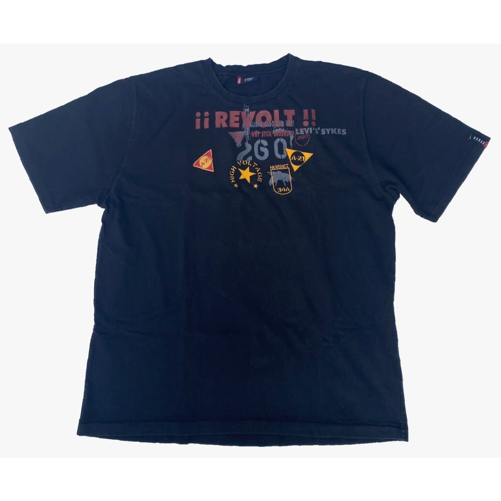 Levi's VINTAGE Levi's Sykes Men's Graphic T-Shirt Double-Sided XL Black 90s 1990s Mens Size US XL / EU 56 / 4 - 2 Thumbnail
