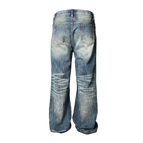 Japanese Brand VIBE Lightning Grain Pattern Straight Leg Jeans Size US 33 - 3 Thumbnail