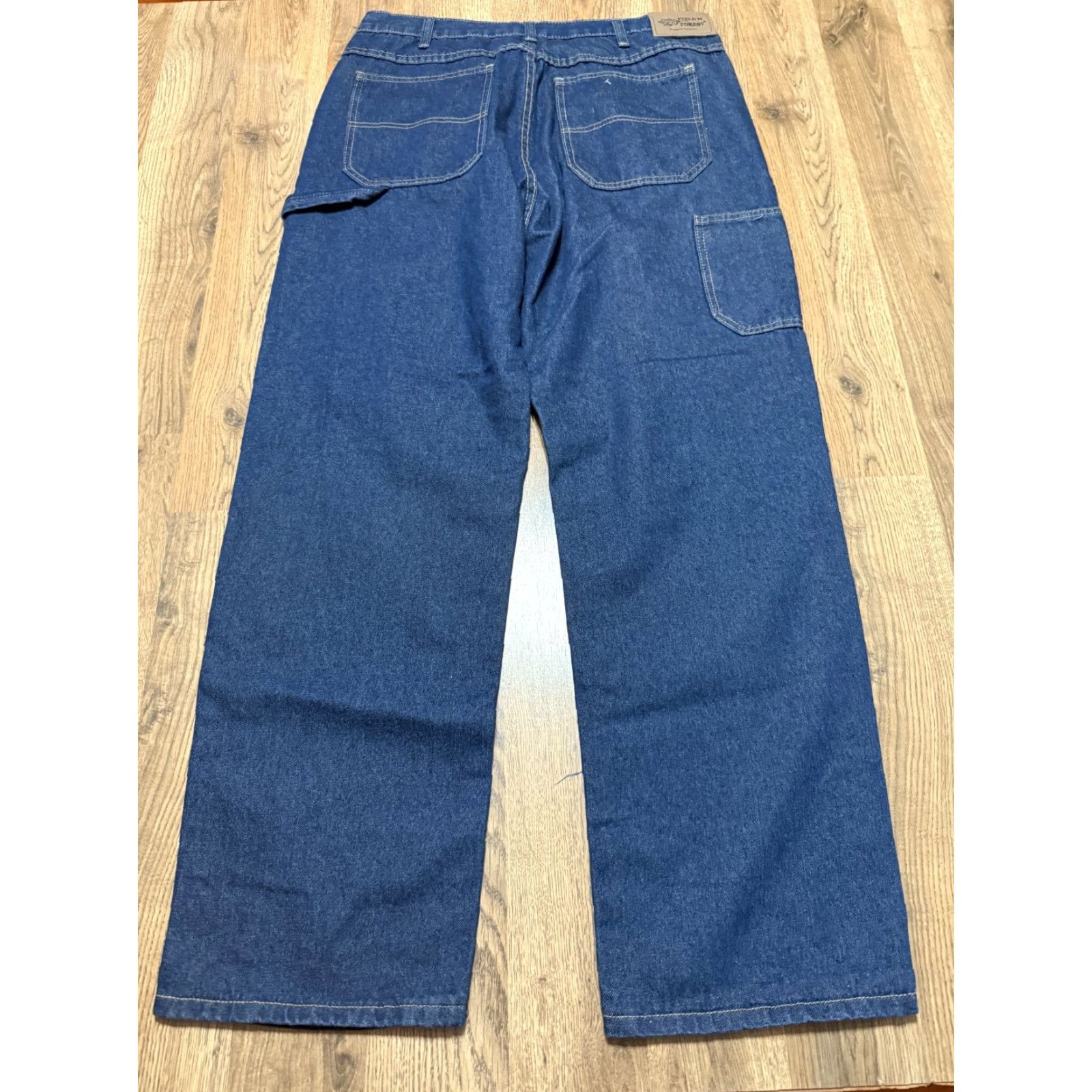 Vintage Forest Jeans Mens Size 34x32 Blue Denim Straight Leg 42" Length 5-Pocket Regular Rise Cotton Jeans dye-free? No. Size US 42 / EU 58 - 2 Thumbnail
