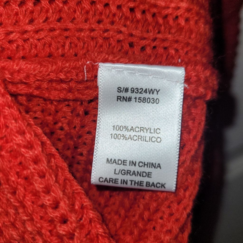 non LOVE TREE Red Twist Back Knit Sweater Size L Size L / US 10 / IT 46 - 7 Thumbnail