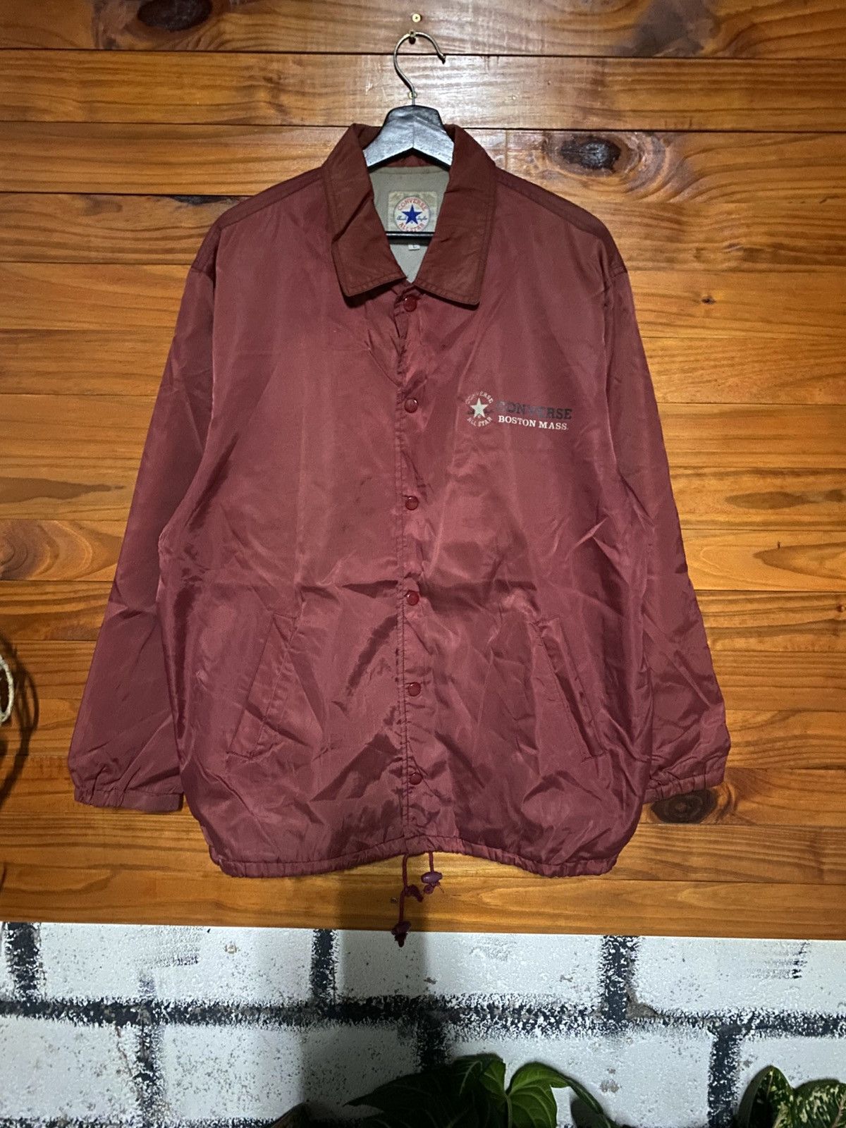 Converse Vintage Converse Chuck Taylor Coaches Jacket – Maroon Size US L / EU 52-54 / 3 - 3 Thumbnail