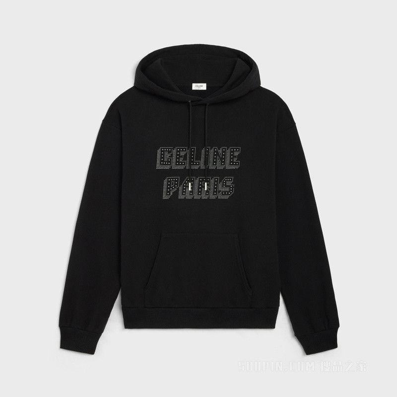 Celine Celine Black Hooded Sweatshirt with Studs | Grailed