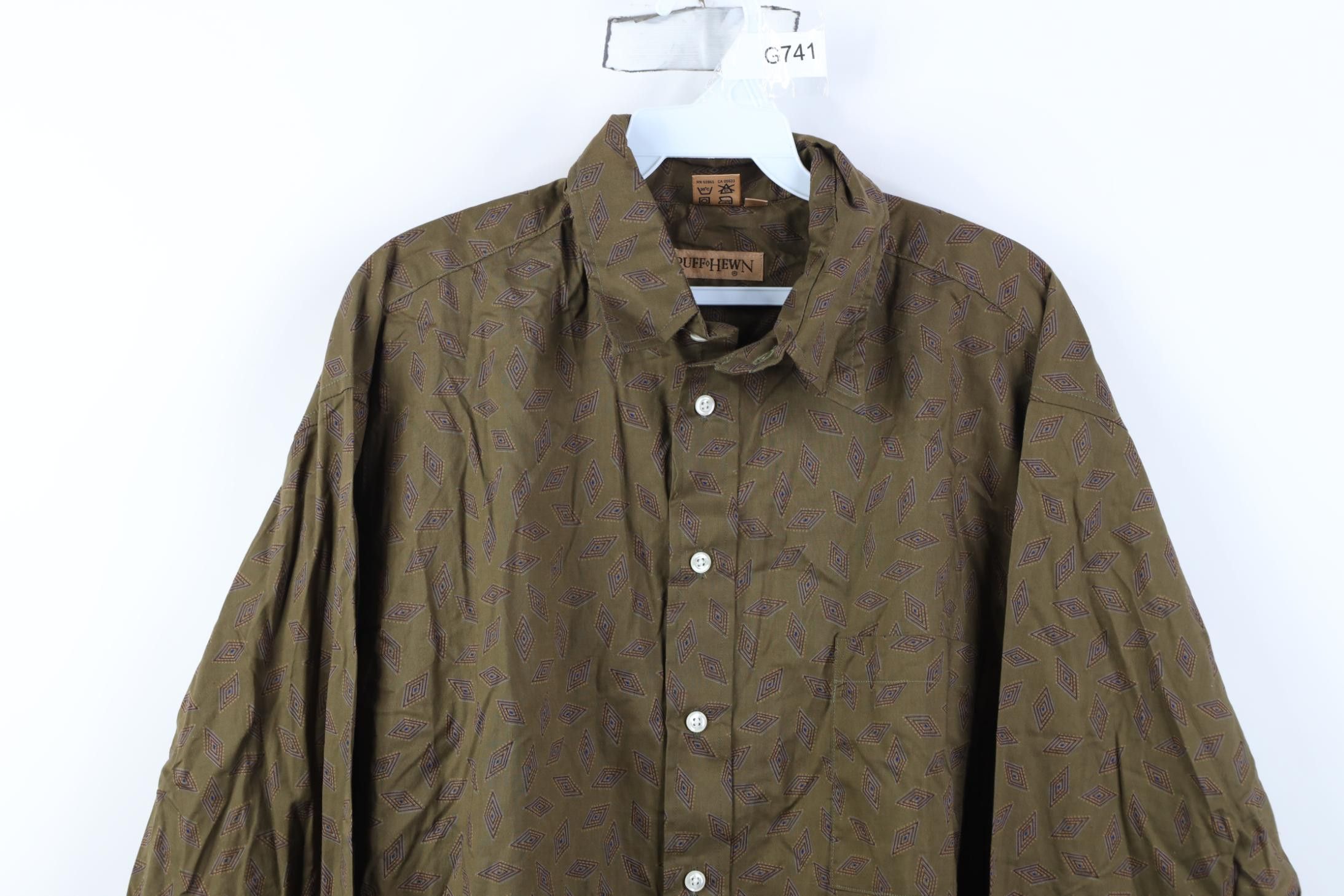 Vintage Vintage 90s Streetwear Geometric Collared Button Shirt USA Size US L / EU 52-54 / 3 - 2 Thumbnail