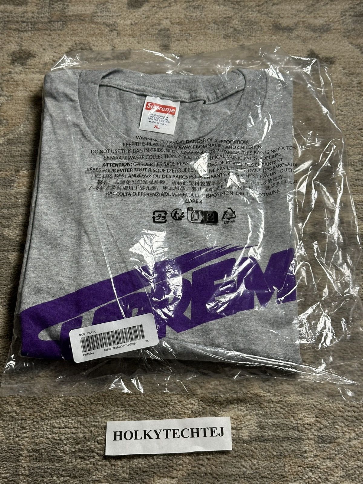 Supreme Supreme Mont Blanc Tee - Heather Grey - XL - FW23 Size US XL / EU 56 / 4 - 3 Thumbnail