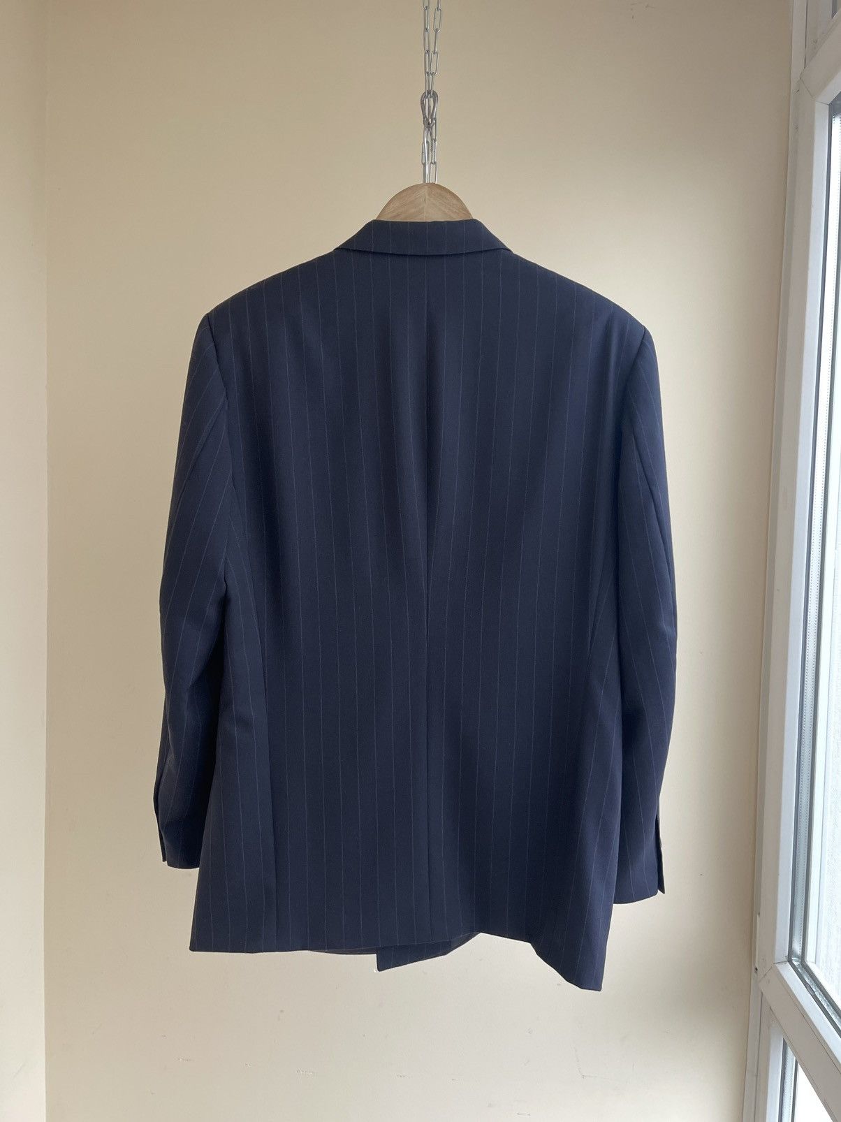 Hugo Boss BOSS Wool Pinstripe Suit 80s Double Breasted Blazer Trousers Size 38R - 3 Thumbnail