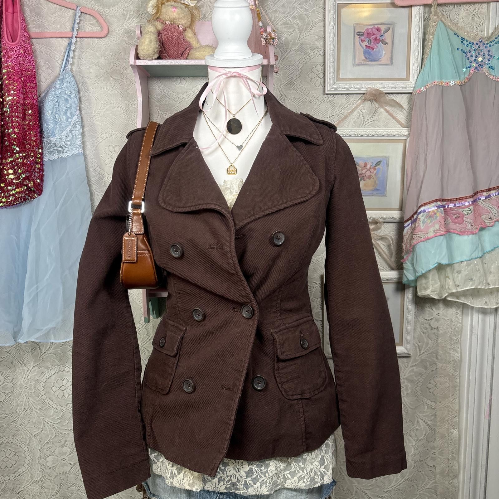 Mossimo y2k brown fitted bella swan jacket Size S / US 4 / IT 40 - 3 Thumbnail