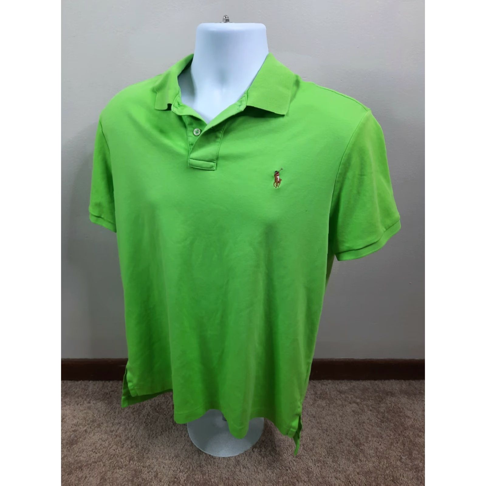 Polo Ralph Lauren Polo Ralph Lauren Polo Shirt Men Green S2 Pima Soft Touch Short Sleeve Golf Logo Embroidered L Size US L / EU 52-54 / 3 - 4 Thumbnail