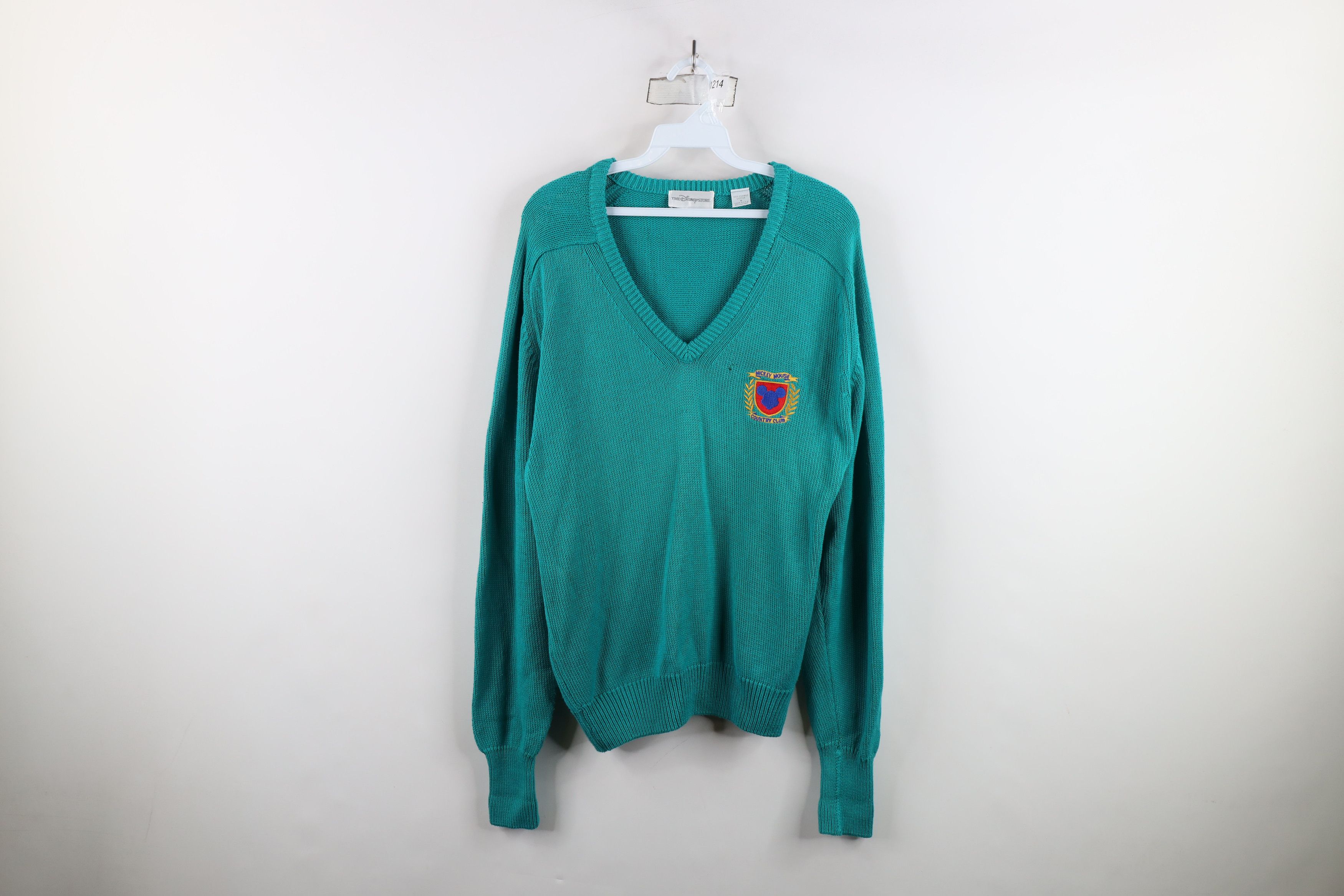 Disney × Vintage Vintage 90s Disney Mickey Mouse Country Sweater Teal USA Size US S / EU 44-46 / 1 - 1 Thumbnail