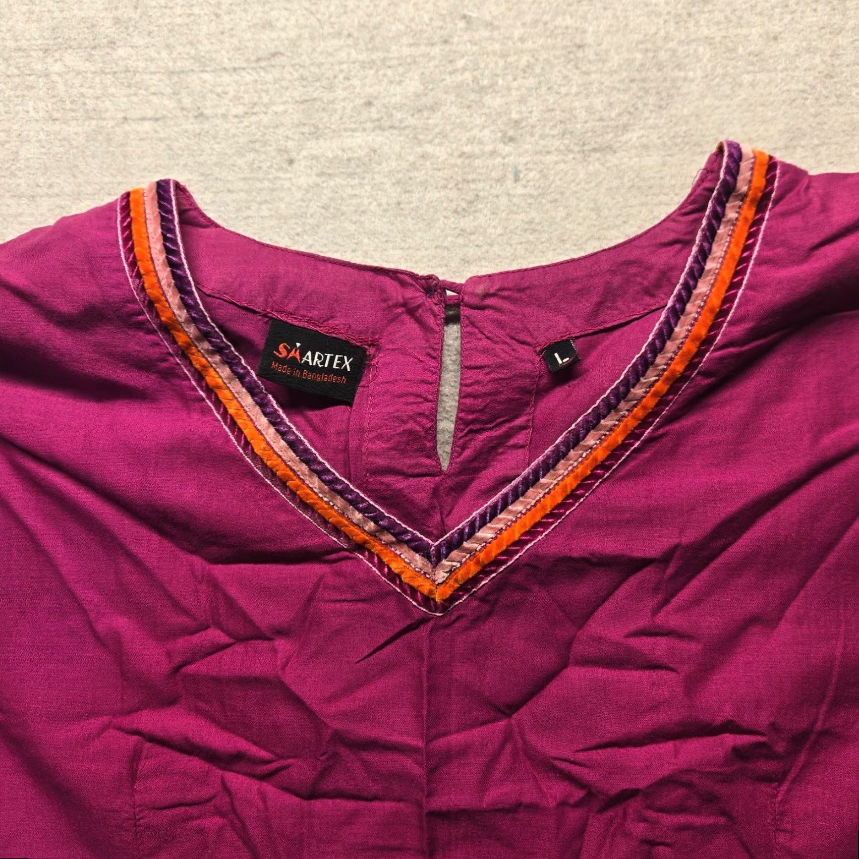 Vintage Smartex Shirt Women Purple Floral Short Sleeve Crew Neck L Large Adult Size L / US 10 / IT 46 - 2 Thumbnail