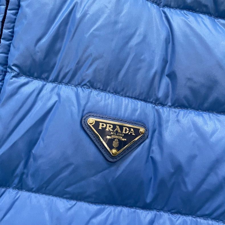Prada Prada Blue triangle embossed down vest 2502-Nextarrow Size US M / EU 48-50 / 2 - 2 Thumbnail
