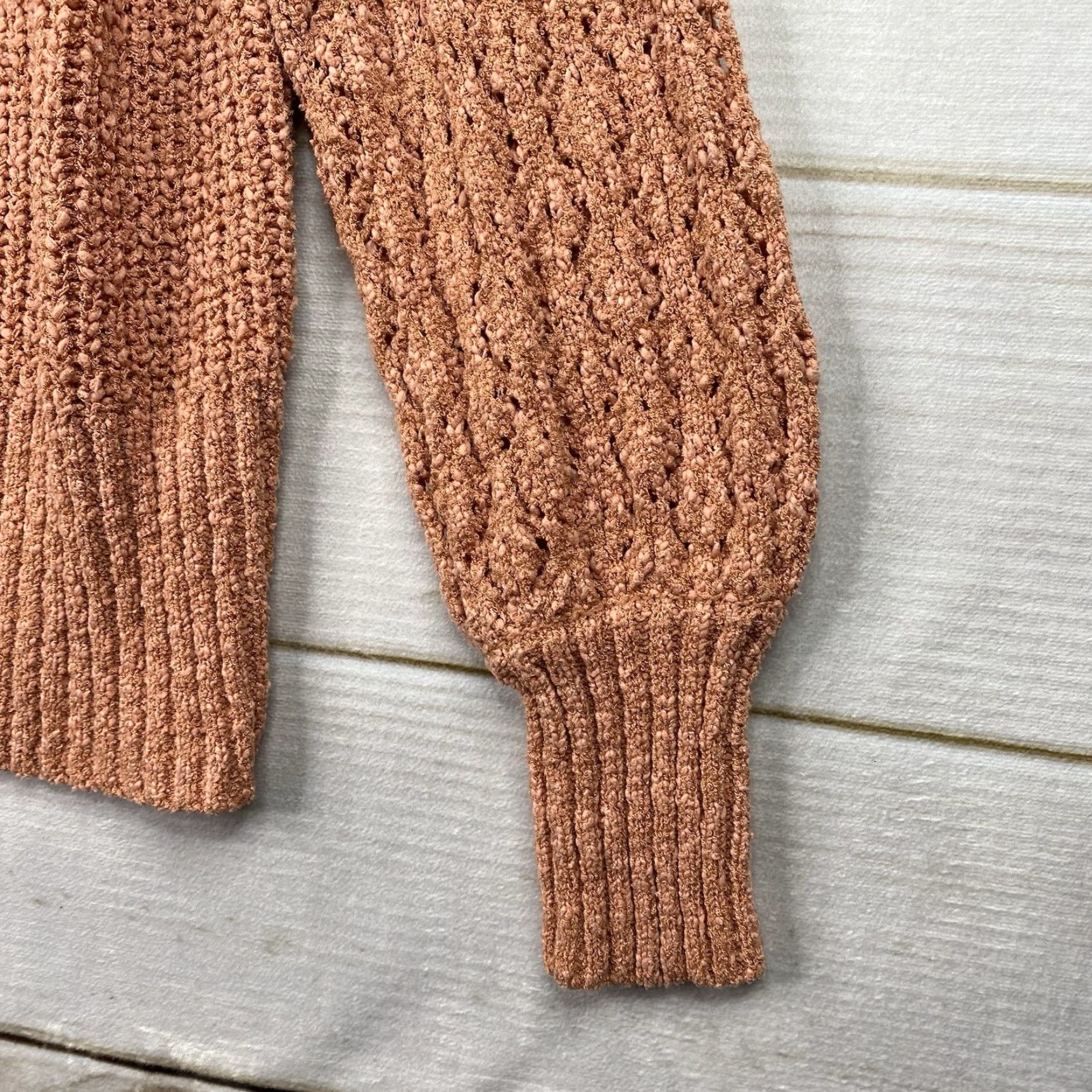 Vintage VINTAGE LC Lauren Conrad Cardigan Sz 1X Terracotta Button Up Cable Knit Crochet Earthy Size XL / US 12-14 / IT 48-50 - 4 Thumbnail