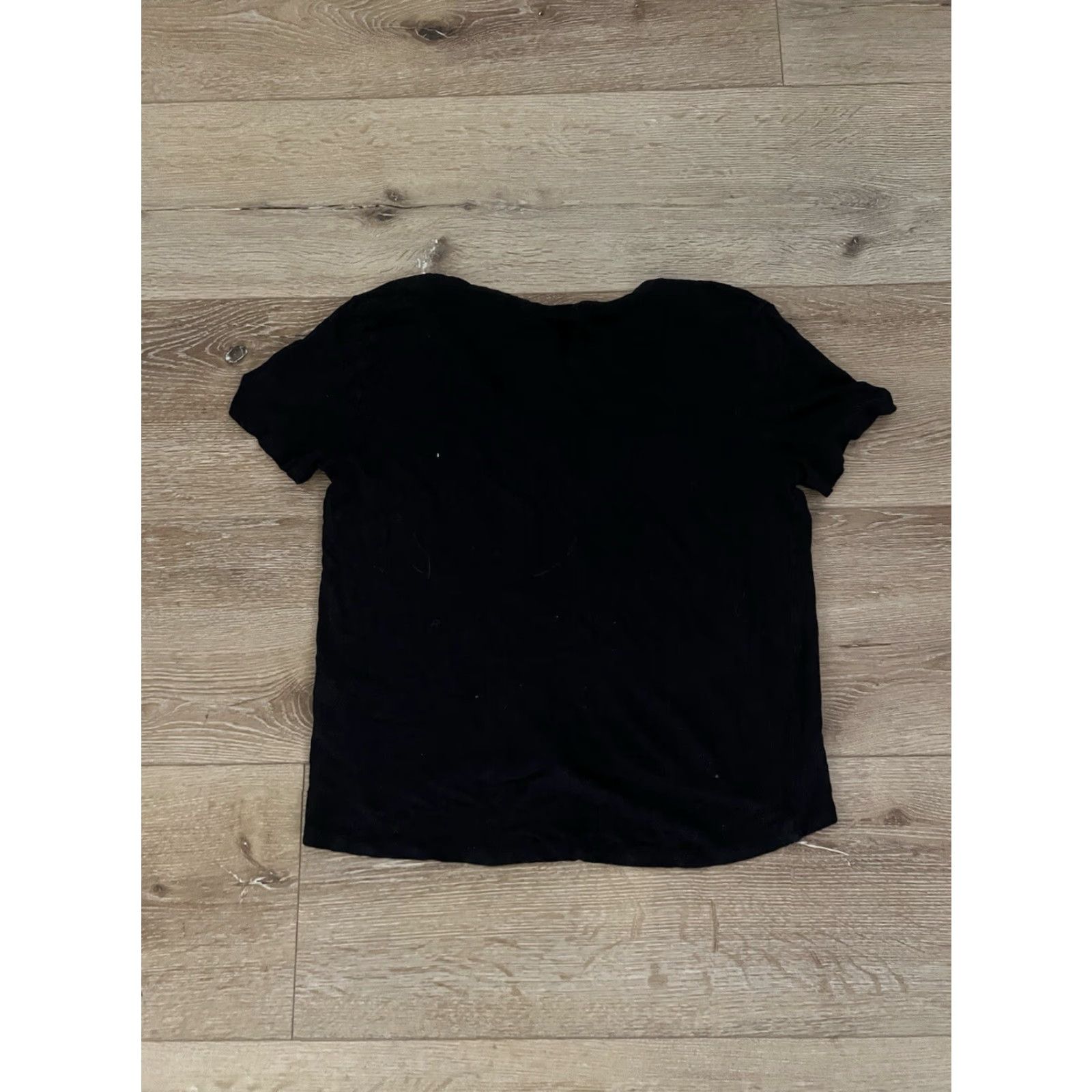 Zara Zara Womens Black Short Sleeve V-neck T-shirt Size L Adults Size L / US 10 / IT 46 - 2 Thumbnail