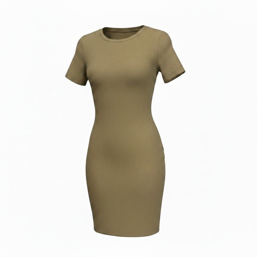 Other Open Edit Ribbed Bodycon Dress, Tan Lead, Sz. M Size M / US 6-8 / IT 42-44 - 1 Thumbnail