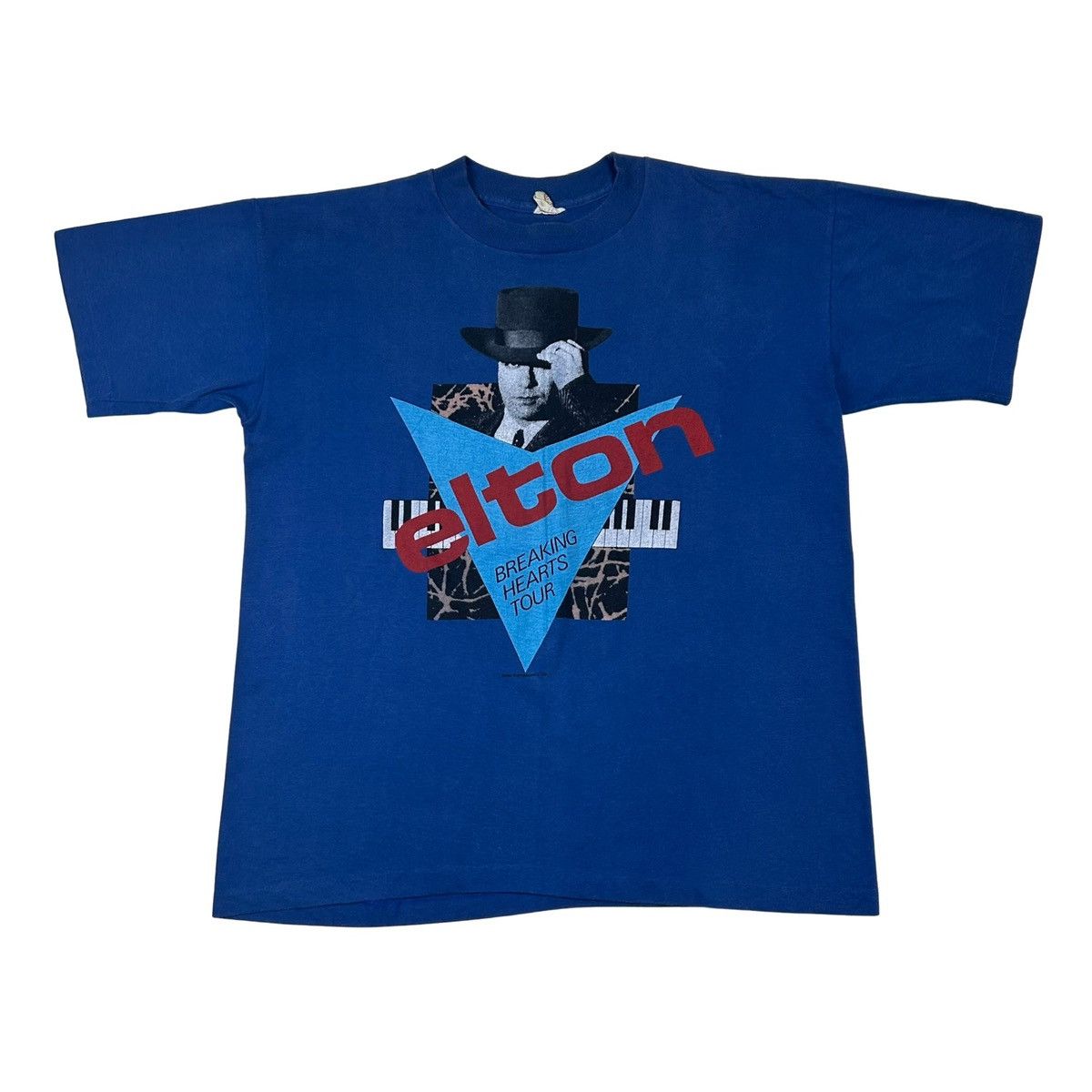 Band Tees 1984 Elton John Breaking Hearts Tour Vintage Graphic T Shirt Size US XL / EU 56 / 4 - 1 Thumbnail