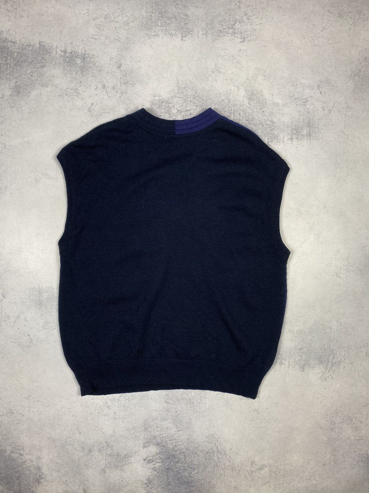 Carlo Colucci Vintage 80s Carlo Colucci Wool Knit Vest Navy Blue Size XXL Size US XL / EU 56 / 4 - 9 Thumbnail