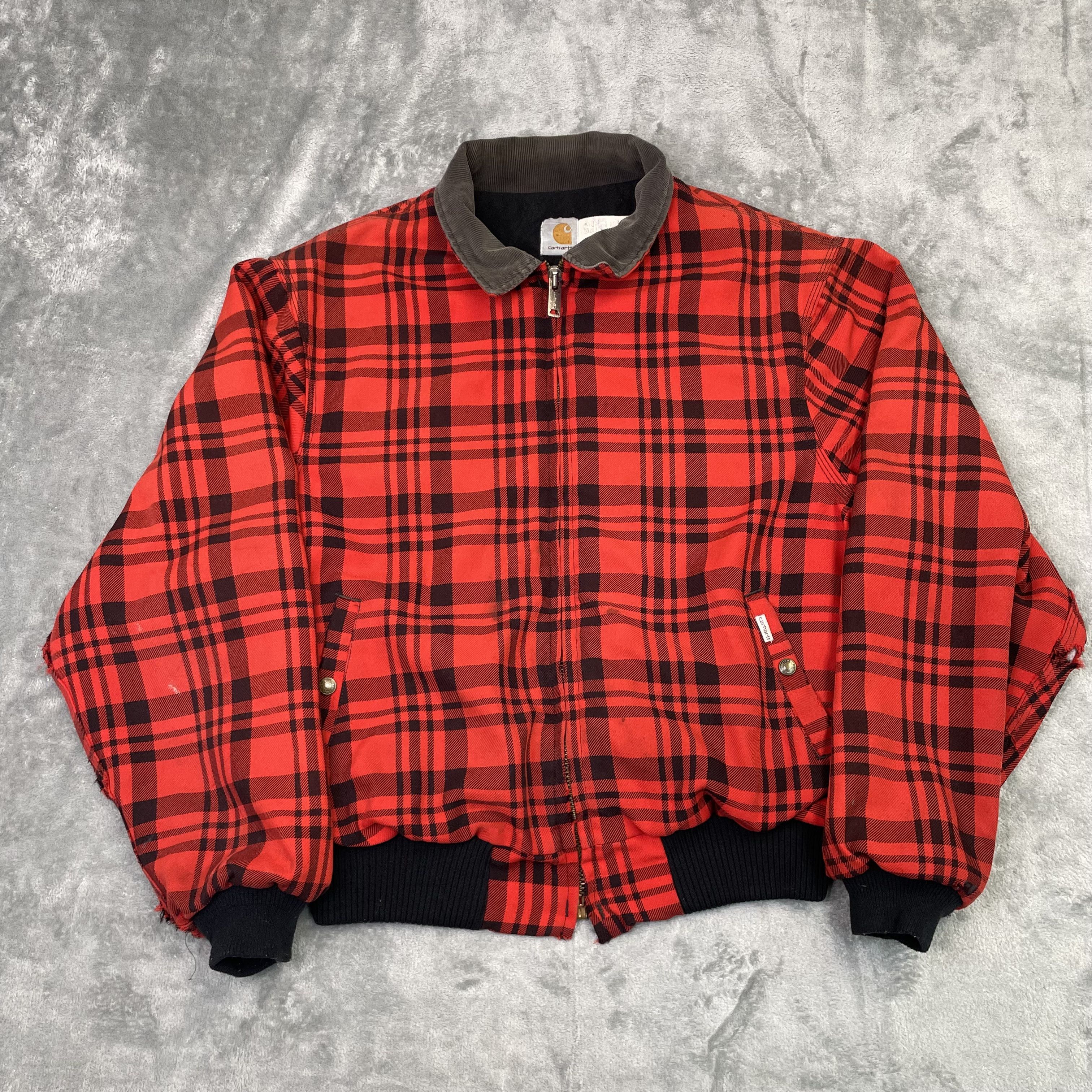 Vintage 80s Plaid Carhartt insulated jacket Thrashed