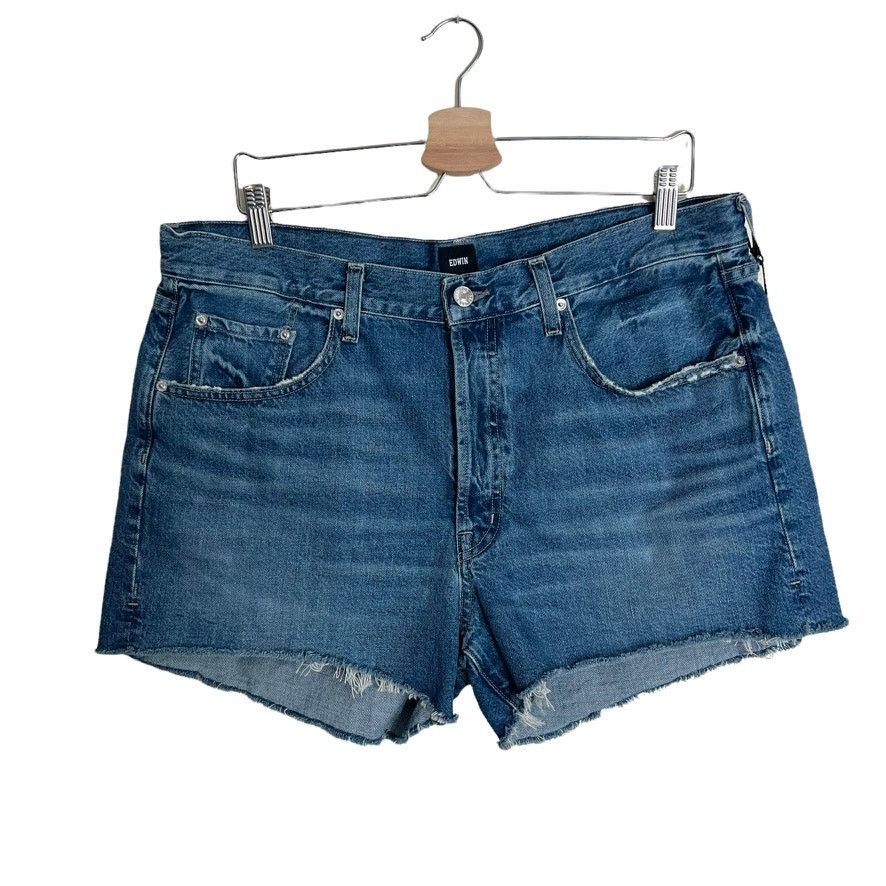 Edwin Edwin High Waist Cai Denim Cut Off Jean Shorts Size 33 Size 33" - 1 Thumbnail