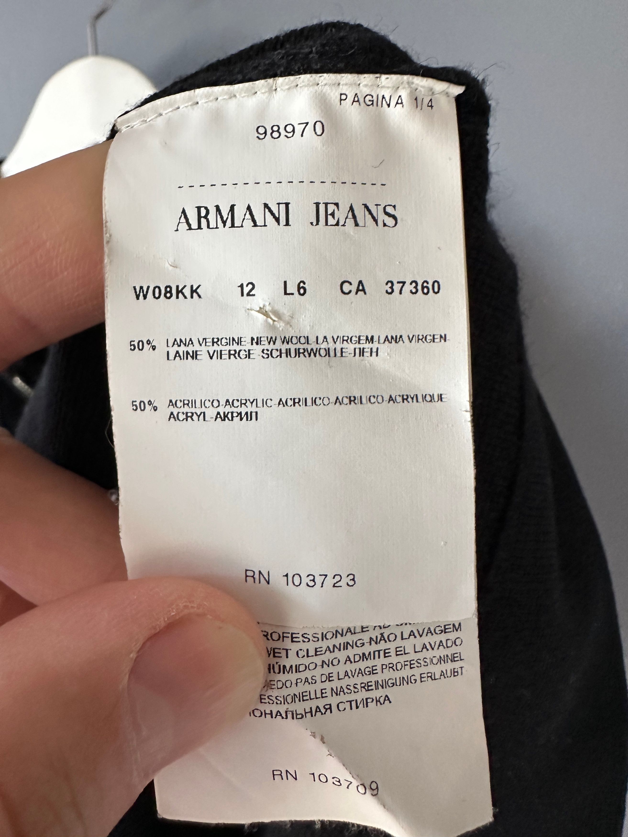 Armani Armani Jeans Wool Blend Hoodie Size M-L Sweater Size US L / EU 52-54 / 3 - 7 Thumbnail