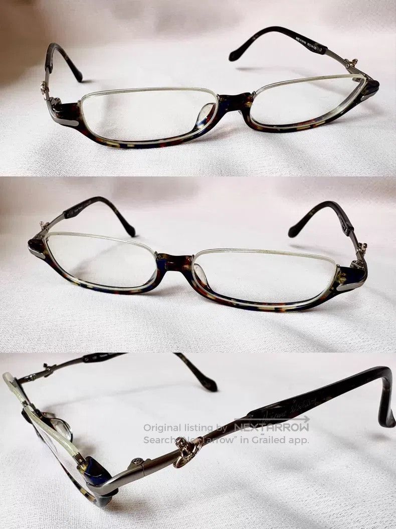 Vivienne Westwood Vivienne Westwood Blue tortoise shell Saturn half-frame gl Size ONE SIZE - 1 Thumbnail