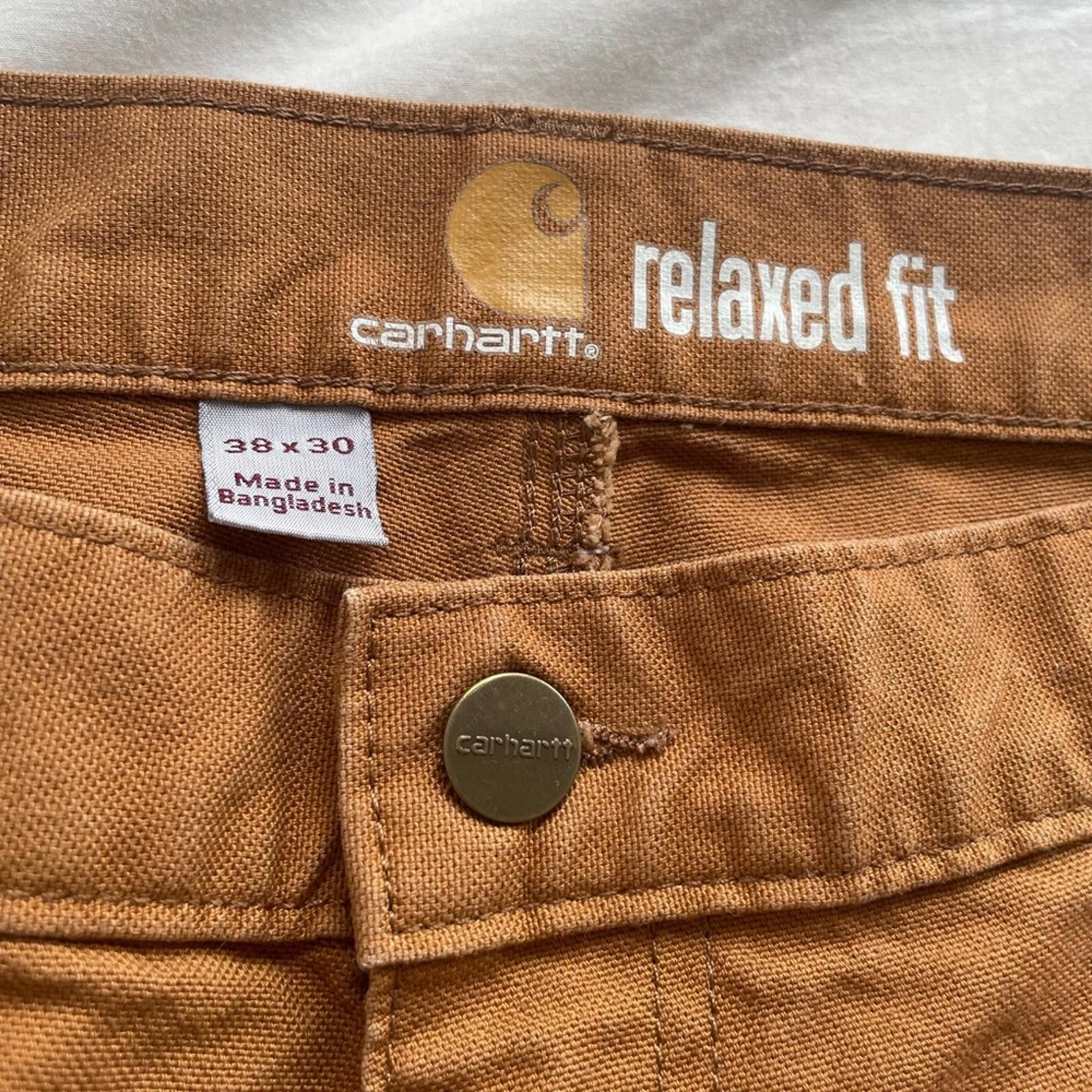 Carhartt Carhartt Relaxed Fit Brown Duck Pants – Cropped Raw Hem Size US 38 / EU 54 - 5 Thumbnail