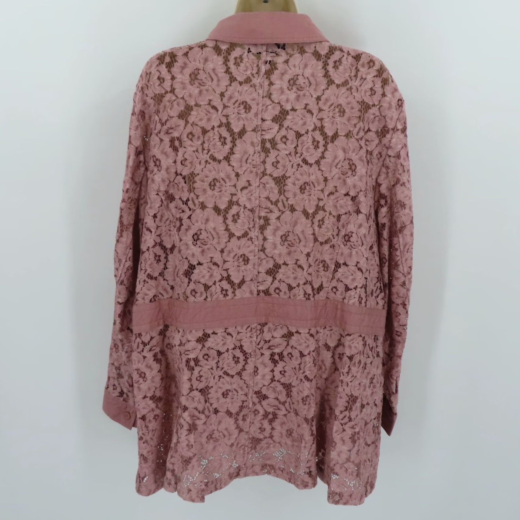 Vintage Lane Bryant Women 18/20 Purple Pink Floral Sheer Lace Long Sleeve Blouse NEW Size XXL / US 16-18 / IT 52-54 - 5 Thumbnail