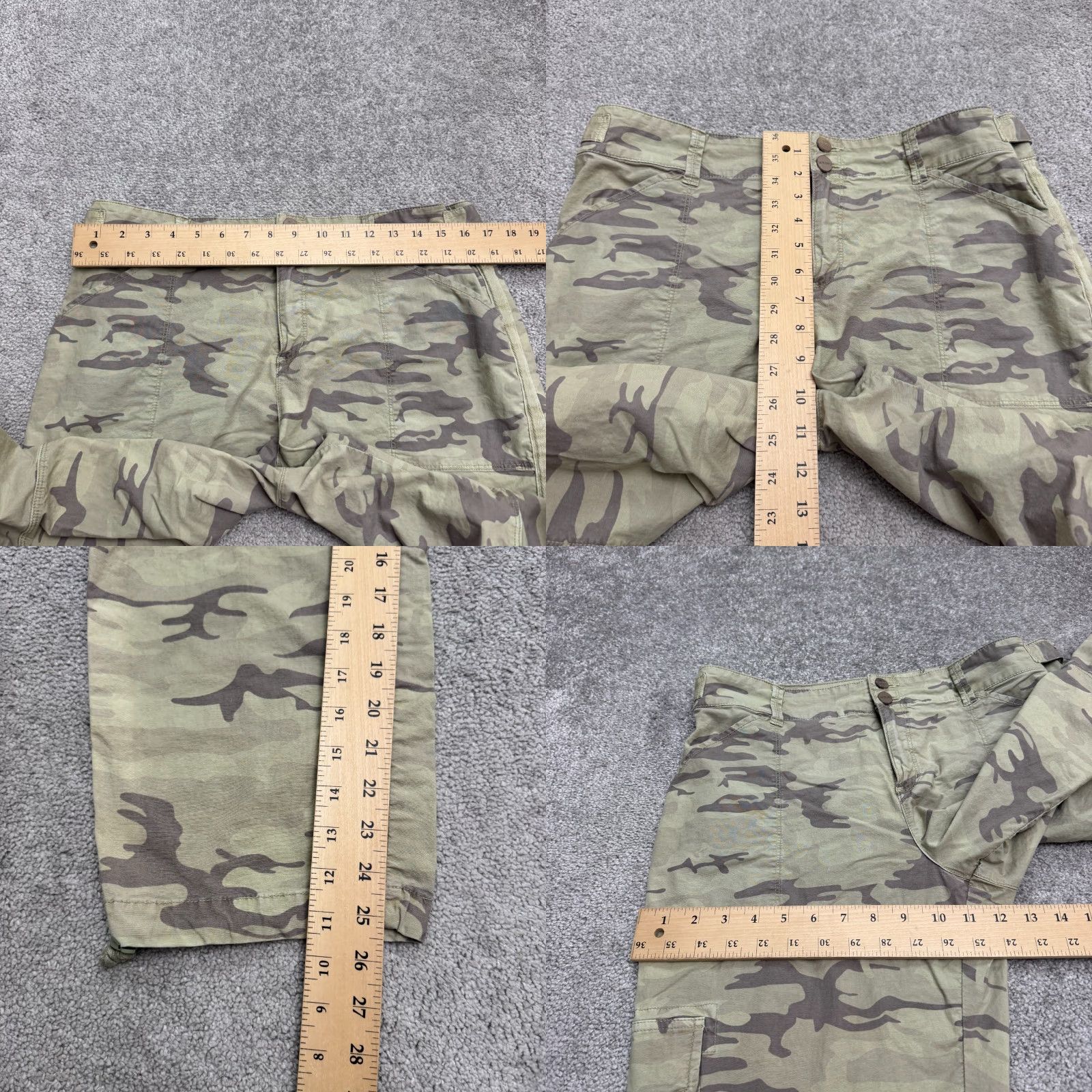 Sanctuary Sanctuary Cargo Pants Womens 32 Green Camouflage Canvas Cotton Blend Straight Regular Rise Inseam 25 in Pockets Military Outdoor 90s? Size 24" / US 00 / IT 34 - 9 Thumbnail