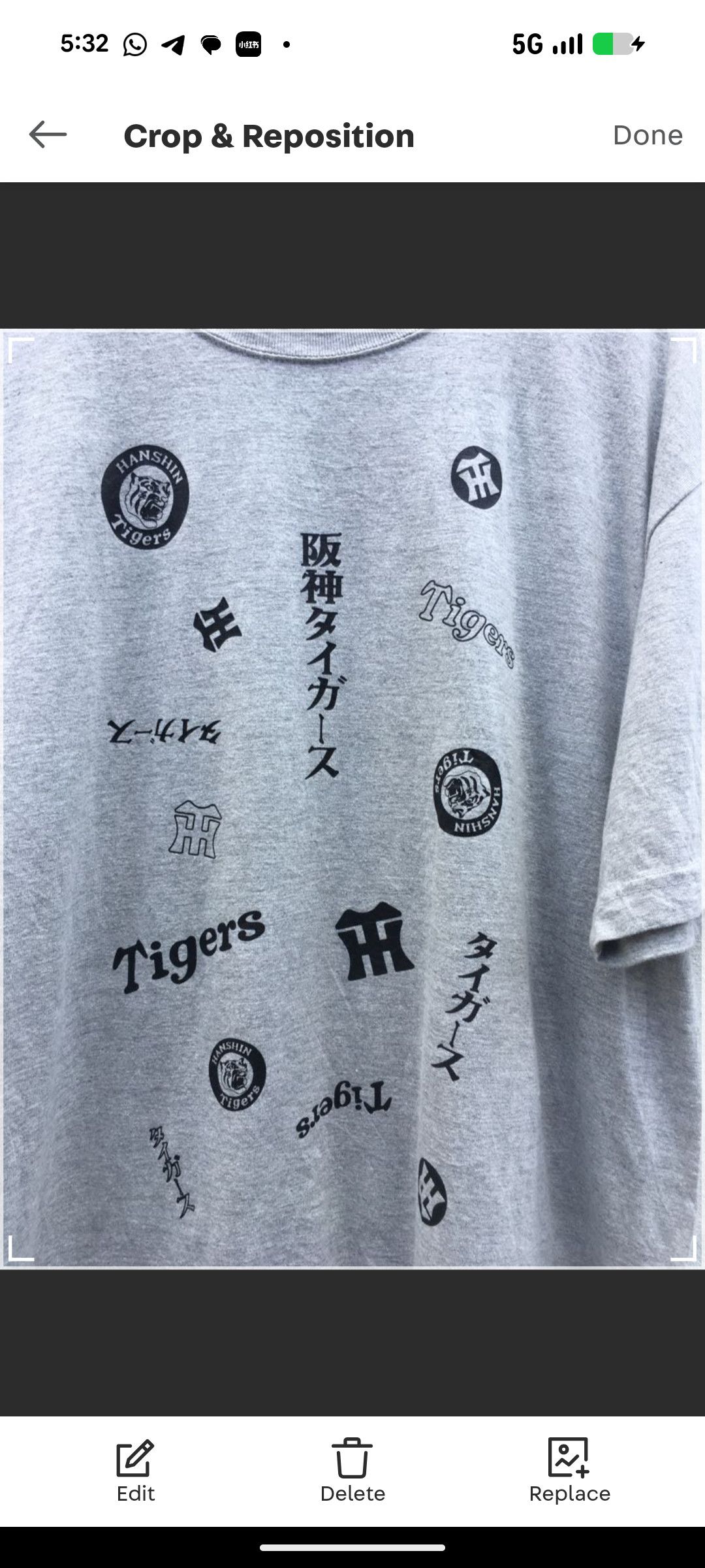 Anime Vintage Hanshin Tigers Tee Size US L / EU 52-54 / 3 - 8 Thumbnail