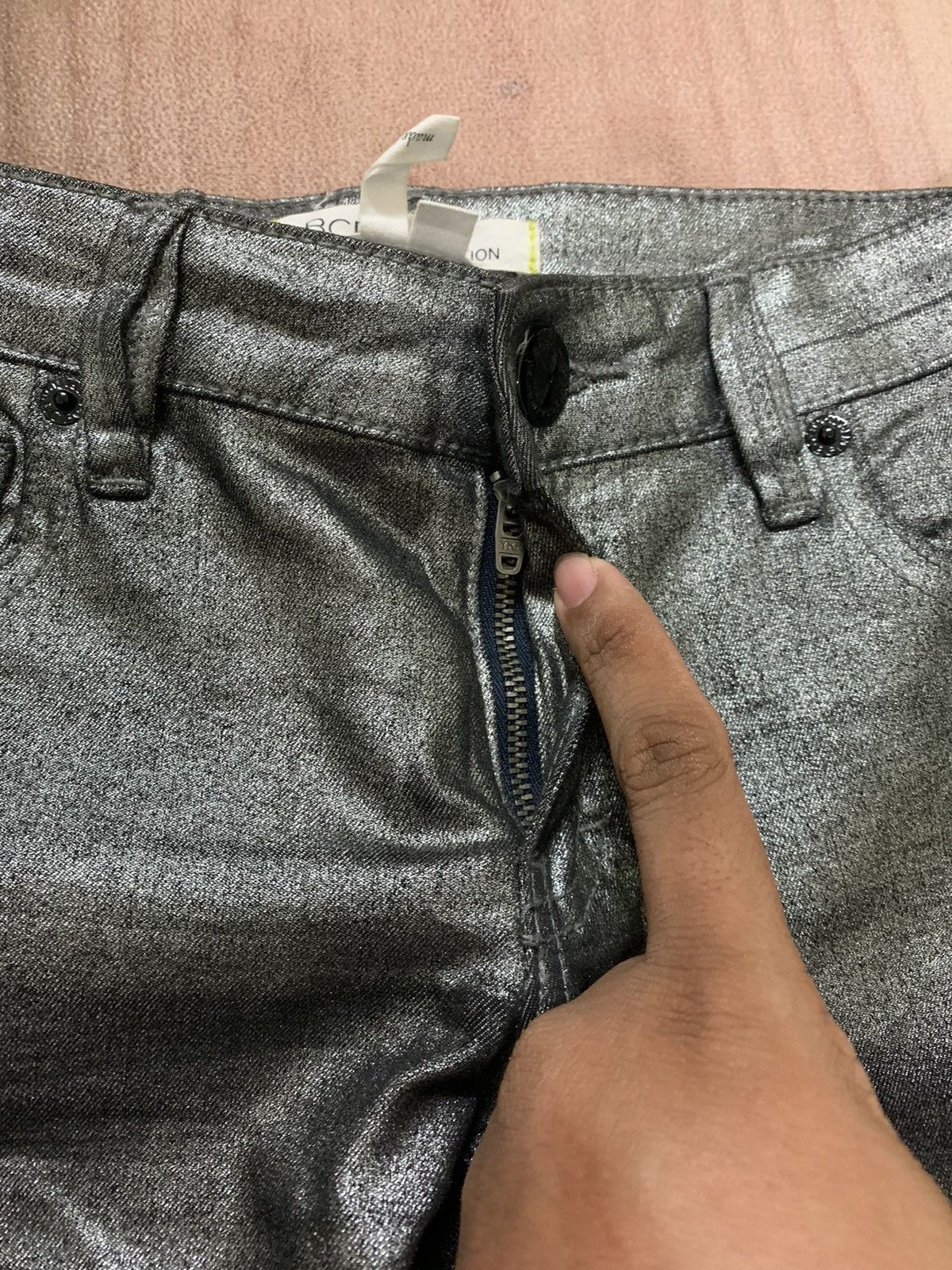 BCBGeneration CRAZY gun metal y2k pant waxed style with zipper leg Size US 28 / EU 44 - 9 Thumbnail