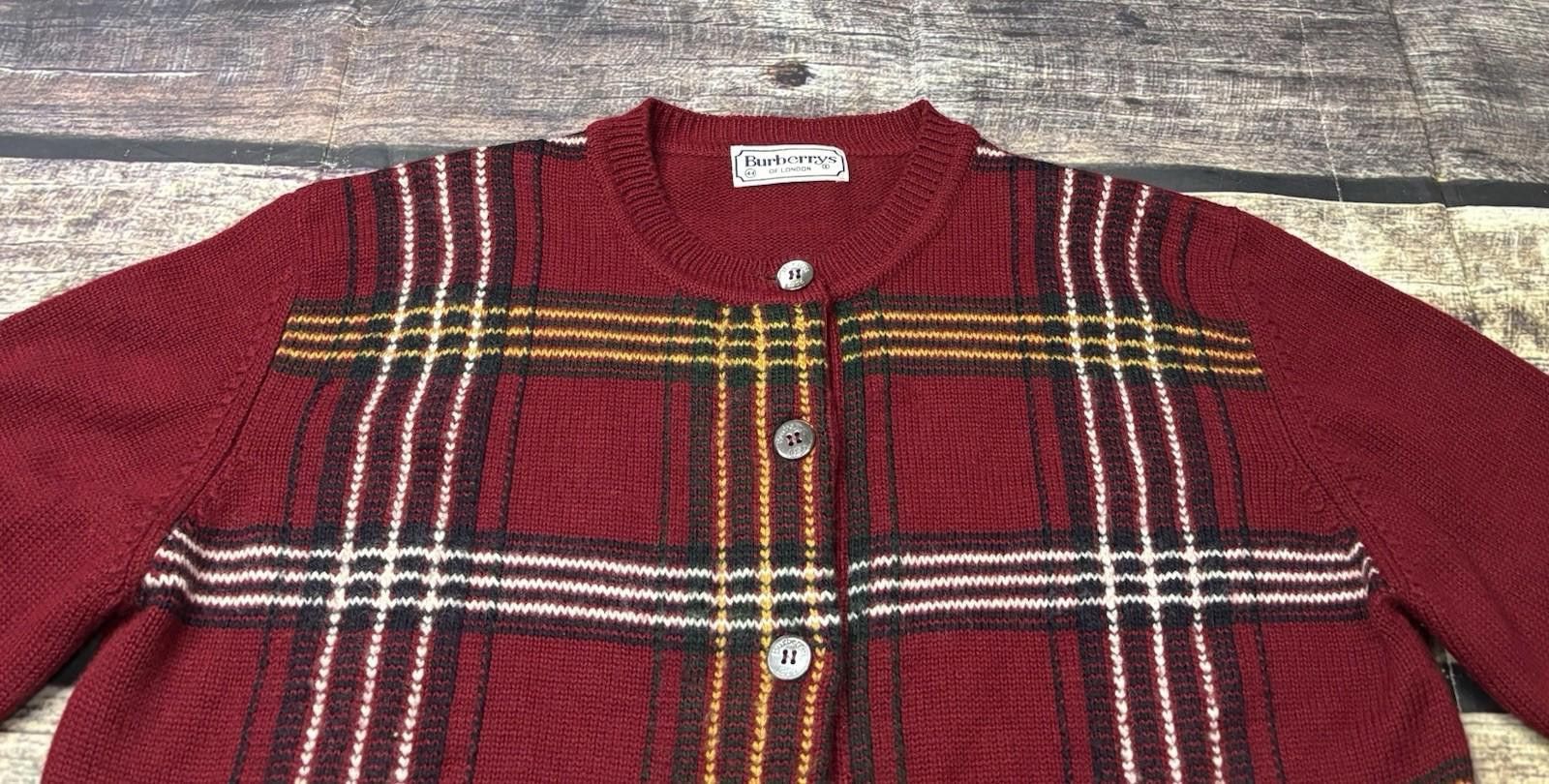 Burberry VTG Burberry Cardigan Sweater Womens 44 M Wool Blend Spain Size M / US 6-8 / IT 42-44 - 4 Thumbnail