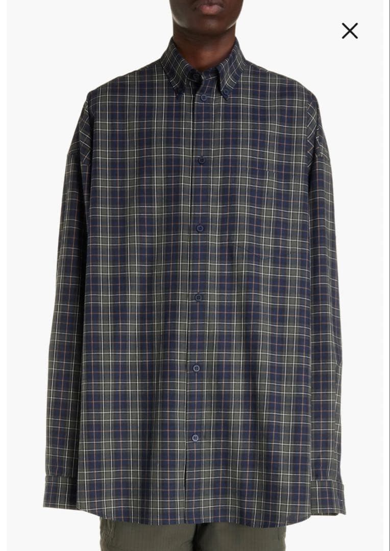 Balenciaga Balenciaga Oversize Check Cotton Flannel Button-Down Shirt Size US M / EU 48-50 / 2 - 1 Thumbnail