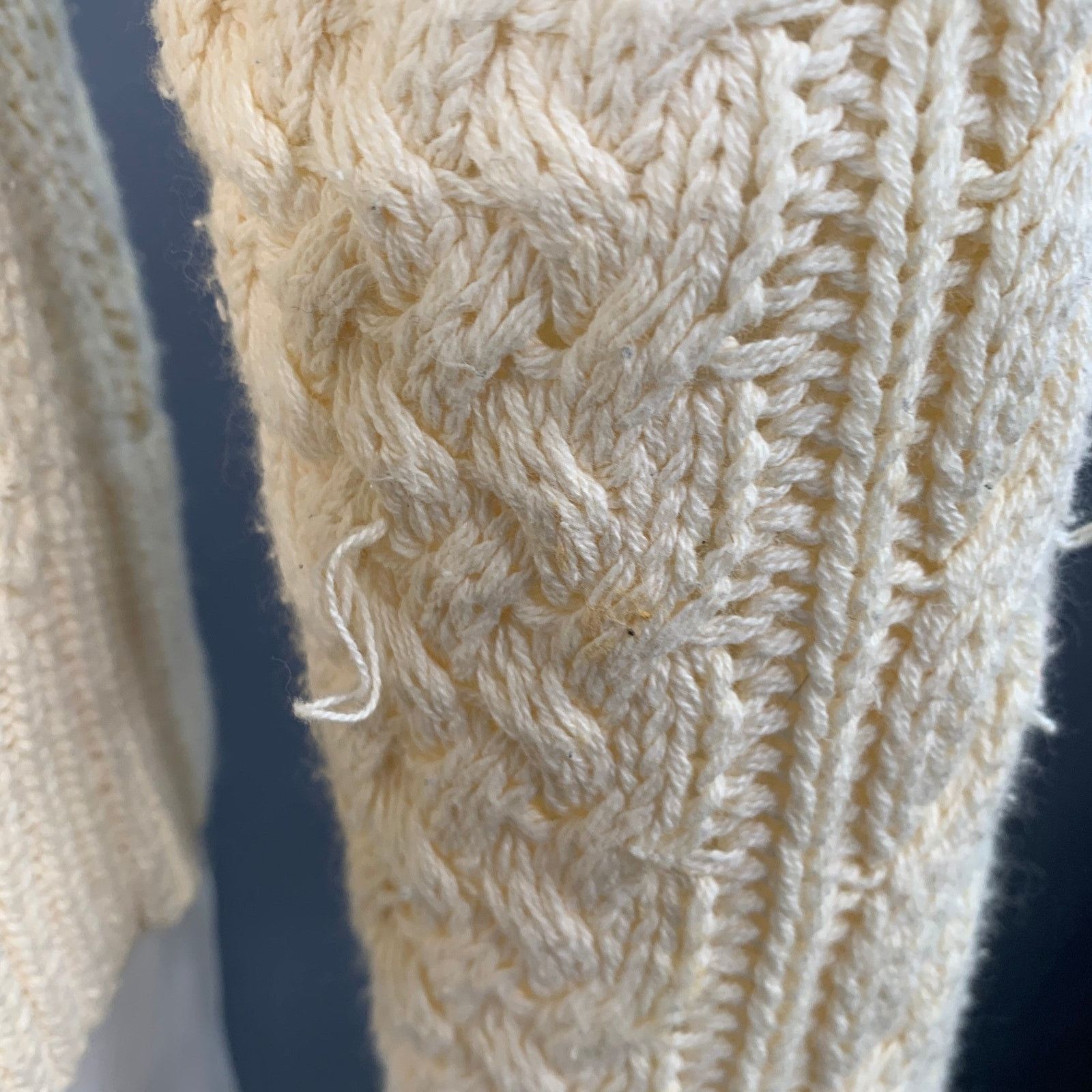 Polo Ralph Lauren Size L Cream Cable Knit Cotton Crew Neck Sweater Size US L / EU 52-54 / 3 - 9 Thumbnail