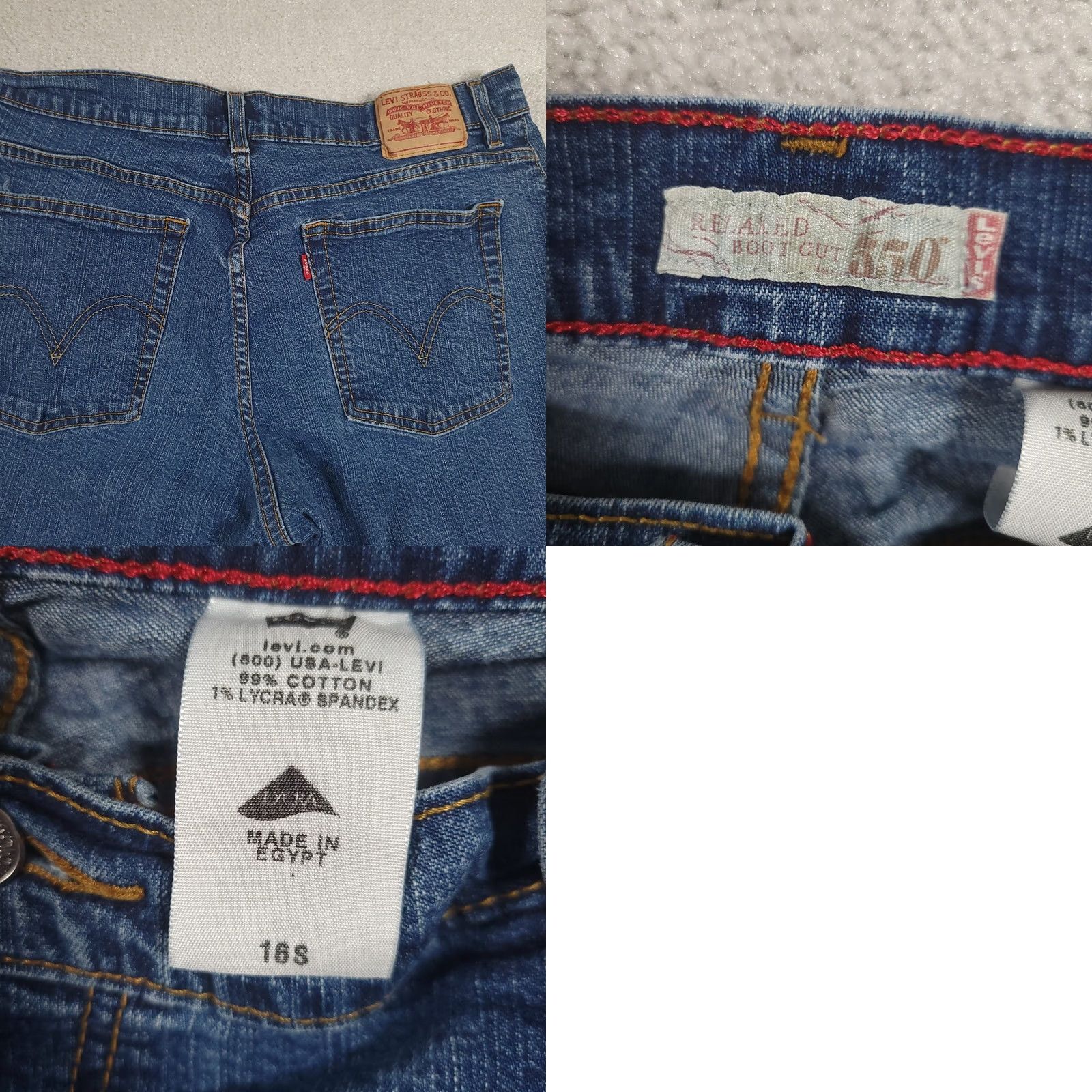 Levi's Levi's 550 Relaxed Bootcut Jeans Womens 16 Regular Blue Denim Stretch 2000s Vintage? Size 38" / US 16 / IT 52 - 8 Thumbnail