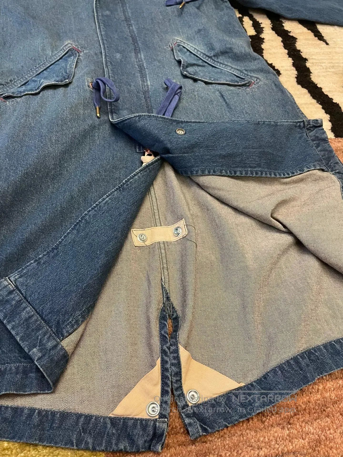 Naval Clothing Factory Denim Fishtail Men's Trench Coat. Size US L / EU 52-54 / 3 - 2 Thumbnail