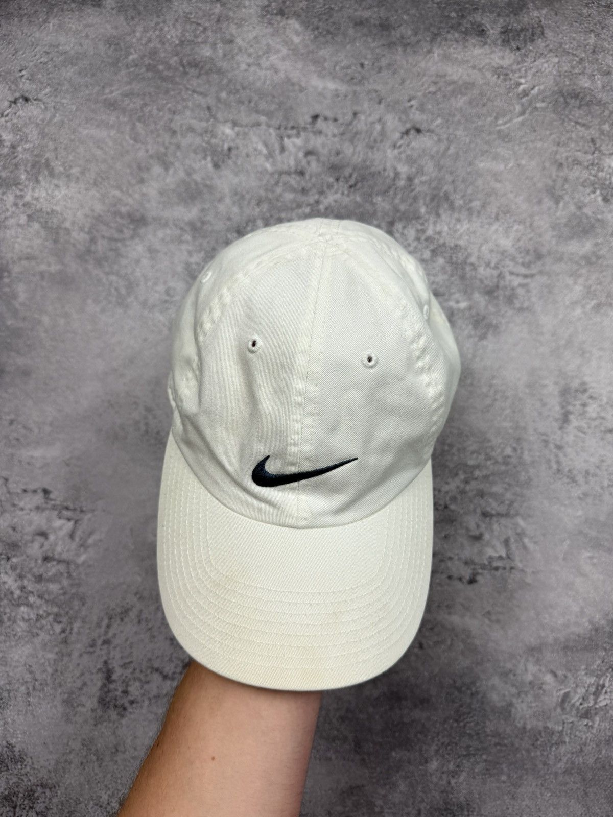 Nike Vintage 90s Nike Center Swoosh Logo White Cap Hat Y2K Drill Size ONE SIZE - 6 Thumbnail
