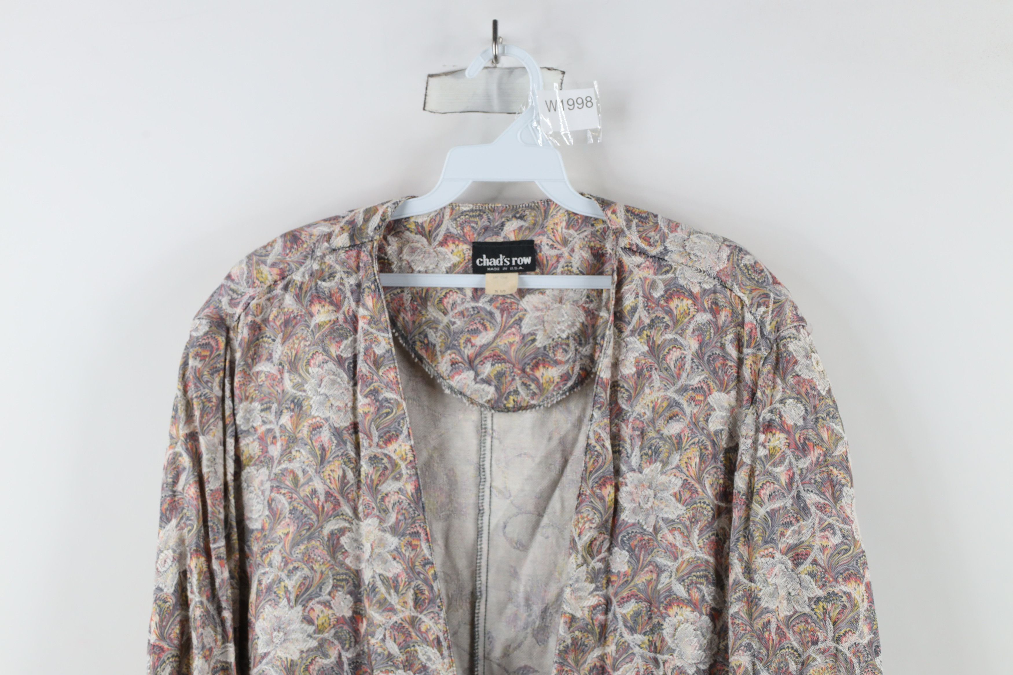 Vintage Vintage 90s Streetwear Rainbow Flower Knit Blazer Jacket USA Size 4XL / US 24-26 - 2 Thumbnail