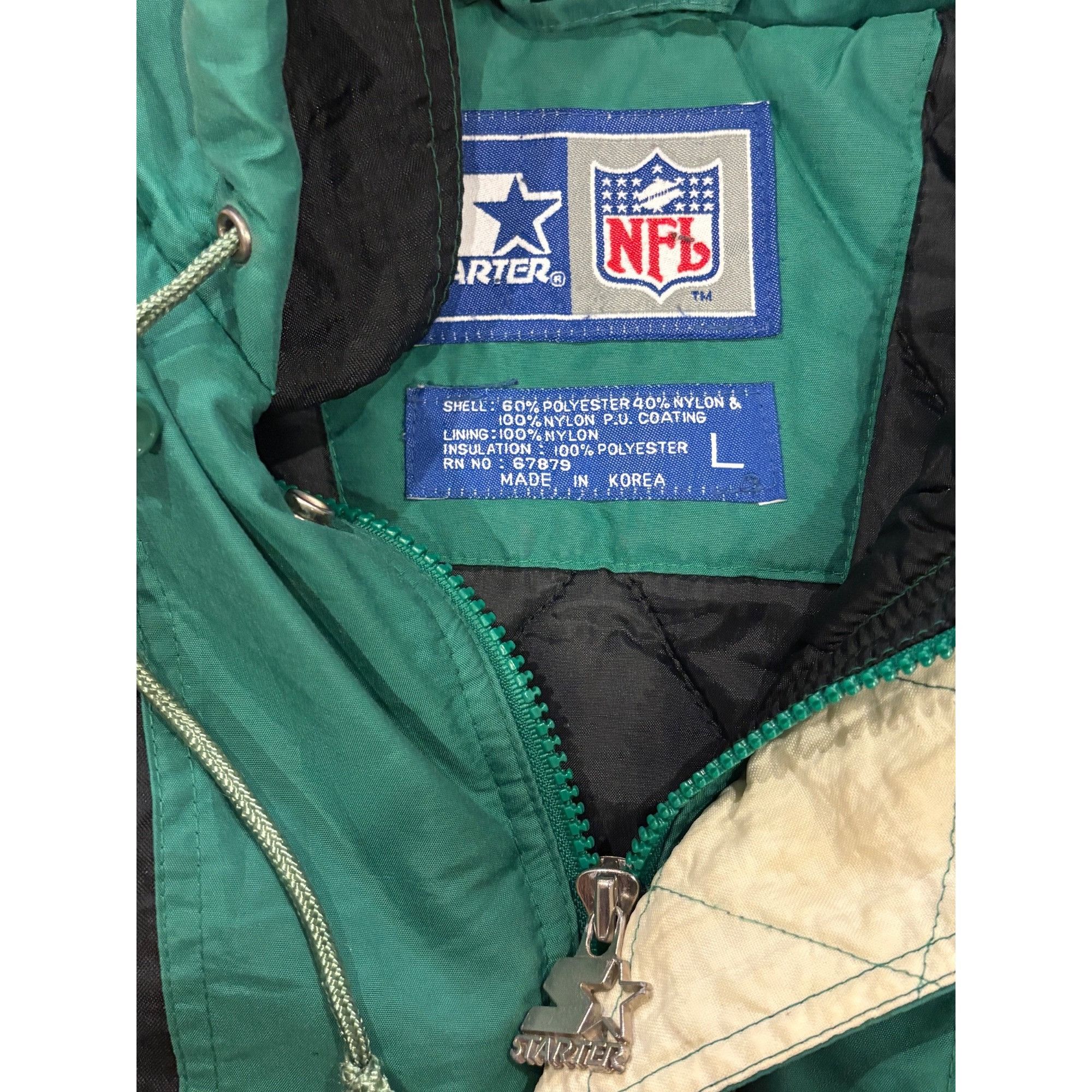 Starter Vintage 90s Starter New York Jets NFL Full Zip Hooded Puffer Size US L / EU 52-54 / 3 - 8 Thumbnail