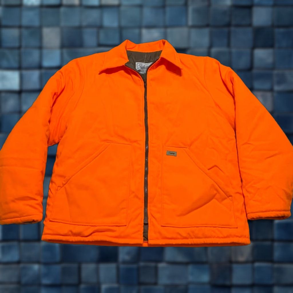 Vintage Duxbak Mens Jacket Orange Full Zip Quilt Lined Pockets Hunting Outdoor Bomber Jacket M Orange Mens Jacket Size US M / EU 48-50 / 2 - 1 Thumbnail