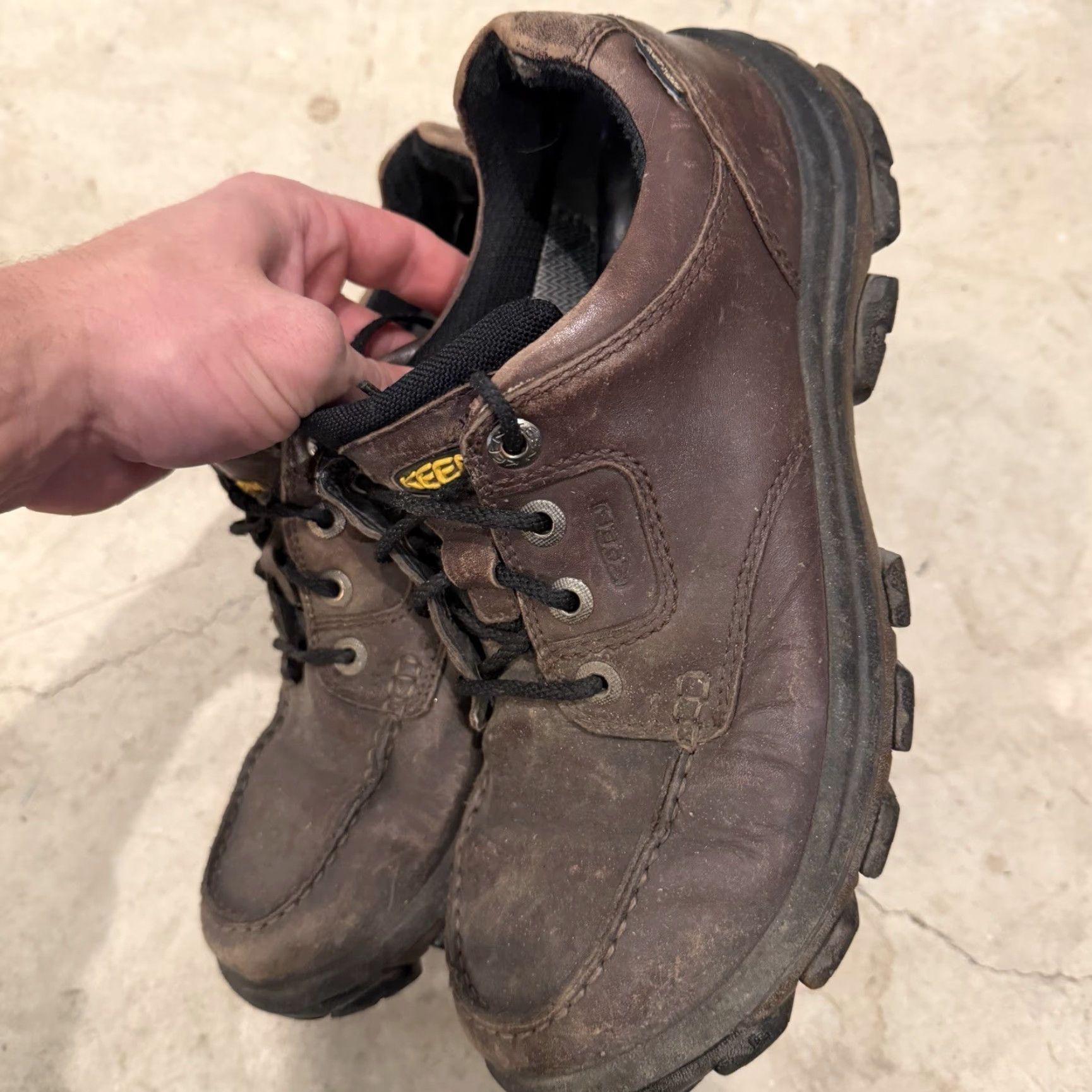 KEEN KEEN Anchor Park Shoes Mens 9 Low Top Casual Hiking Brown Leather Gorpcore Leather Upper Waterproof Loafer Casual Shoe Mens Brown Anchor Park Shoes Size US M / EU 48-50 / 2 - 7 Thumbnail