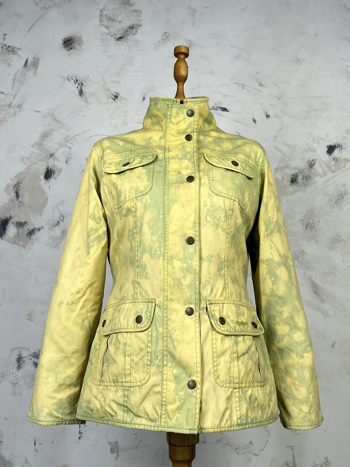 Barbour Vintage Barbour Waxed Custom Jacket Yellow Camo Size 6 S - M Size M / US 6-8 / IT 42-44 - 2 Thumbnail
